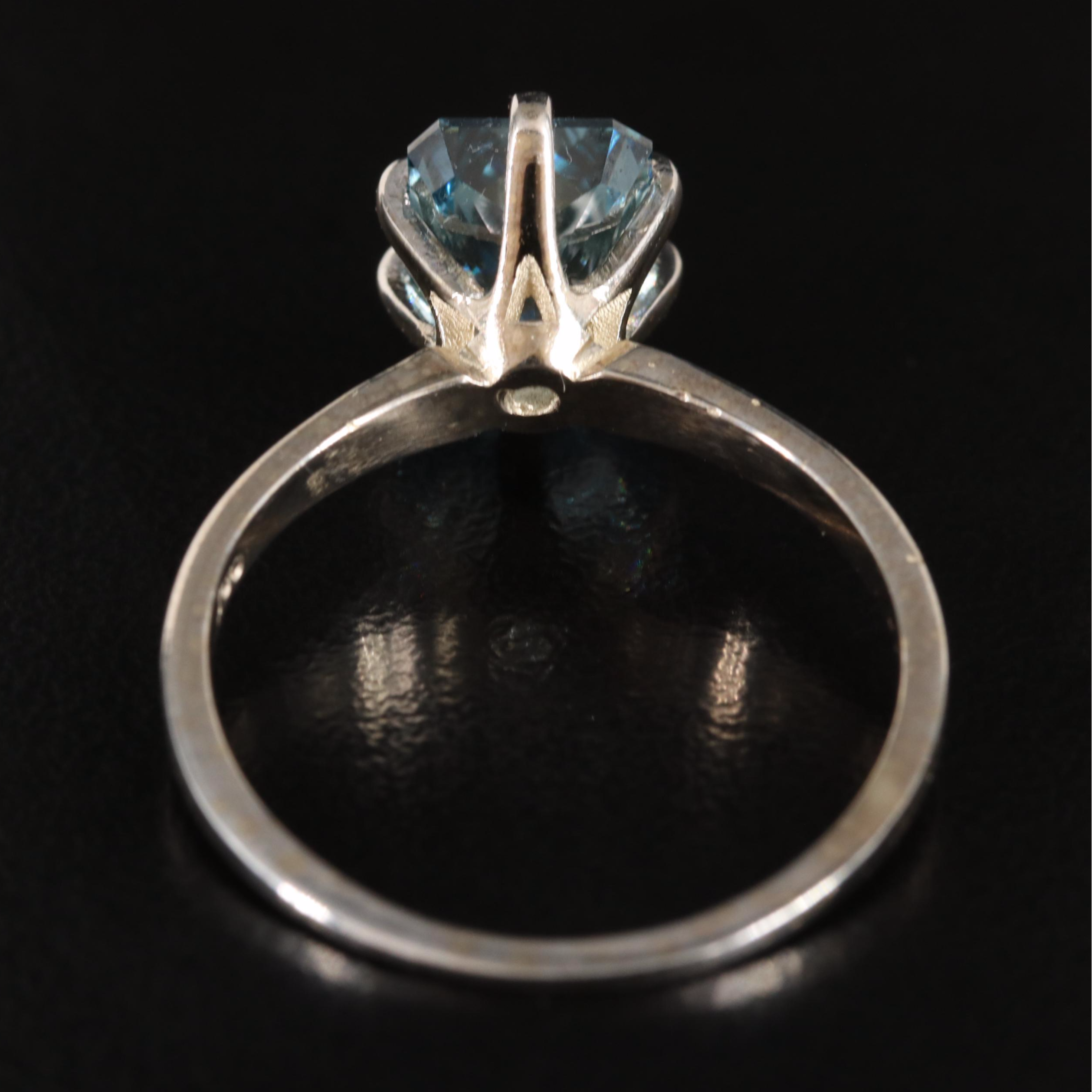 18K 2.09 CT (Origin Undetermined) Fancy Dark Blue Diamond Solitaire Ring