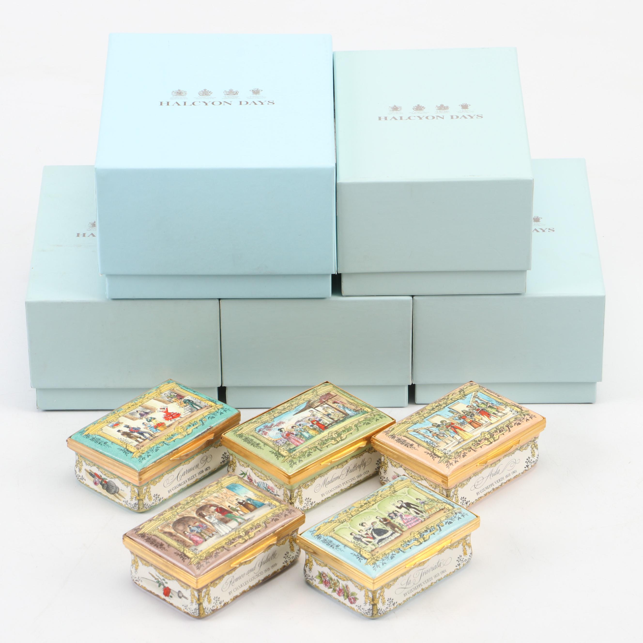 Halcyon Days "Romeo and Juliette" & Other Cartier Opera Collection Enamel Boxes