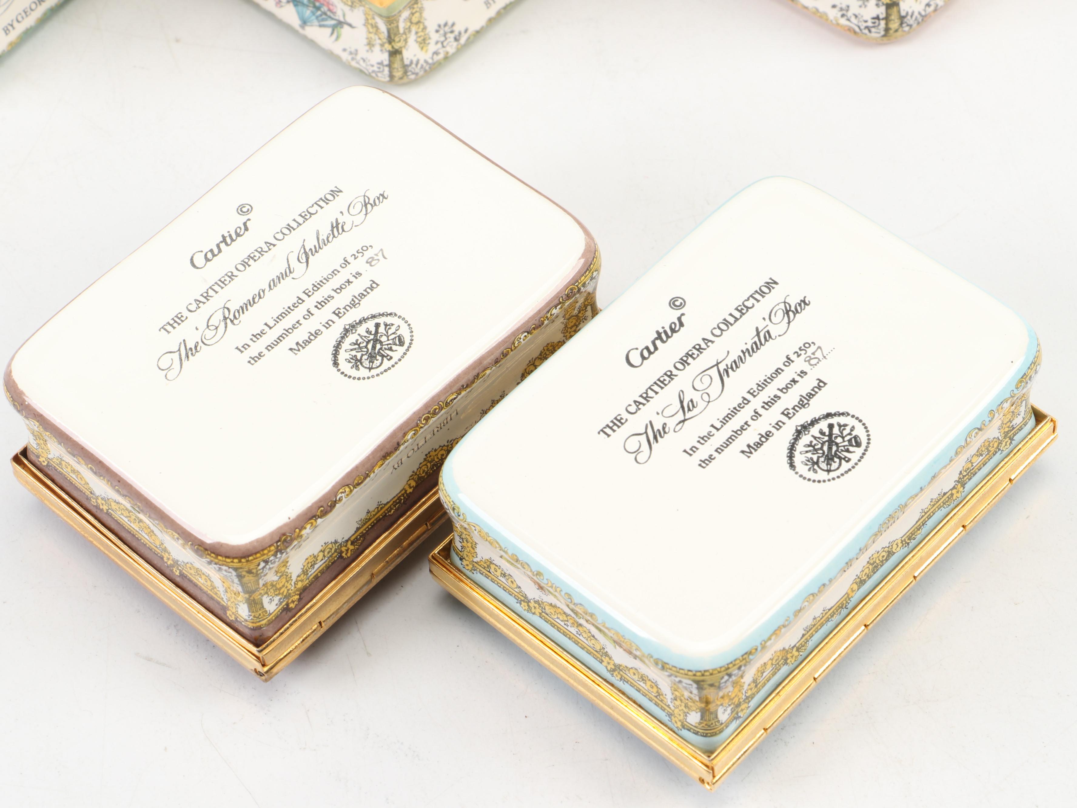 Halcyon Days "Romeo and Juliette" & Other Cartier Opera Collection Enamel Boxes