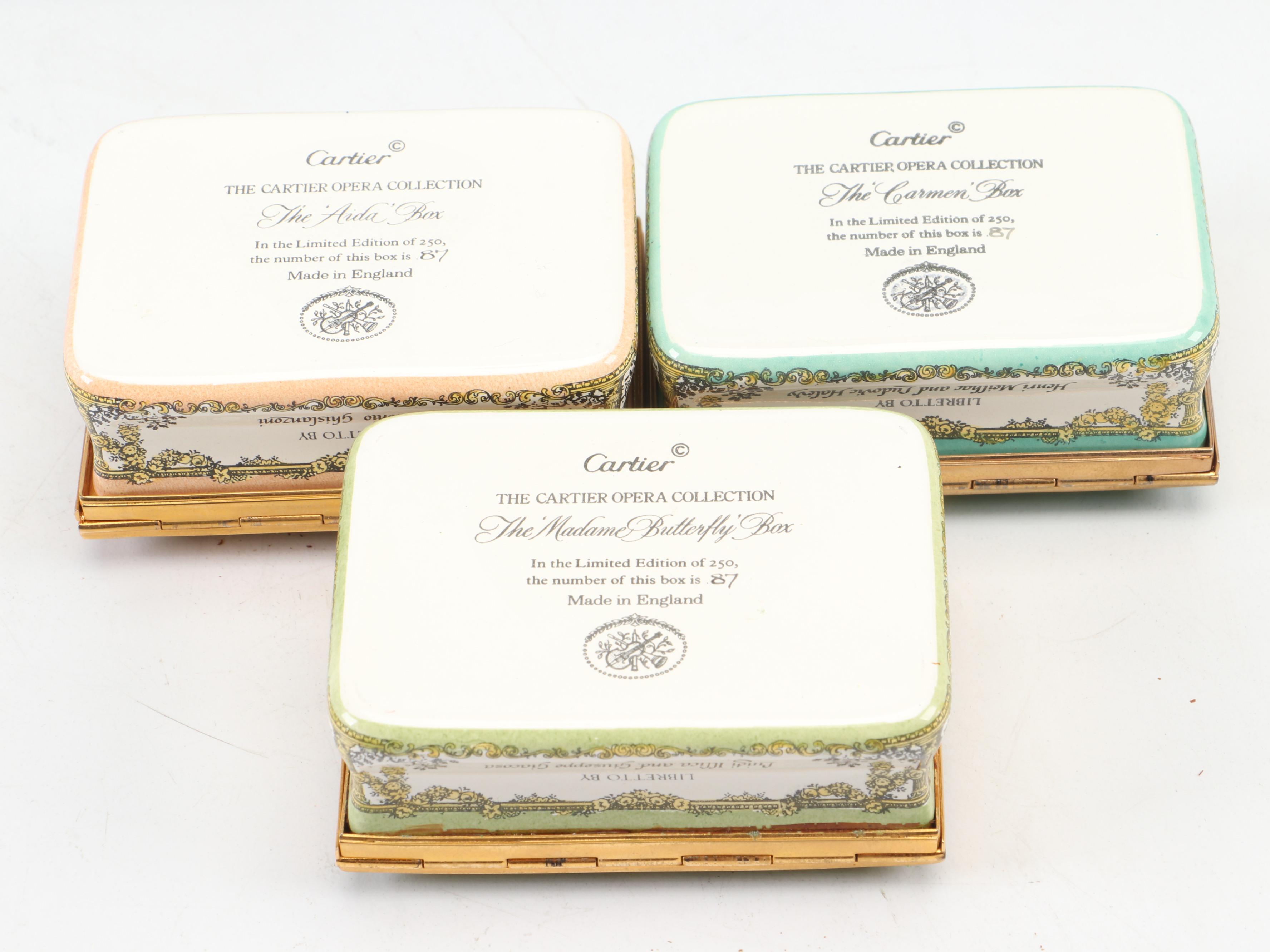 Halcyon Days "Romeo and Juliette" & Other Cartier Opera Collection Enamel Boxes