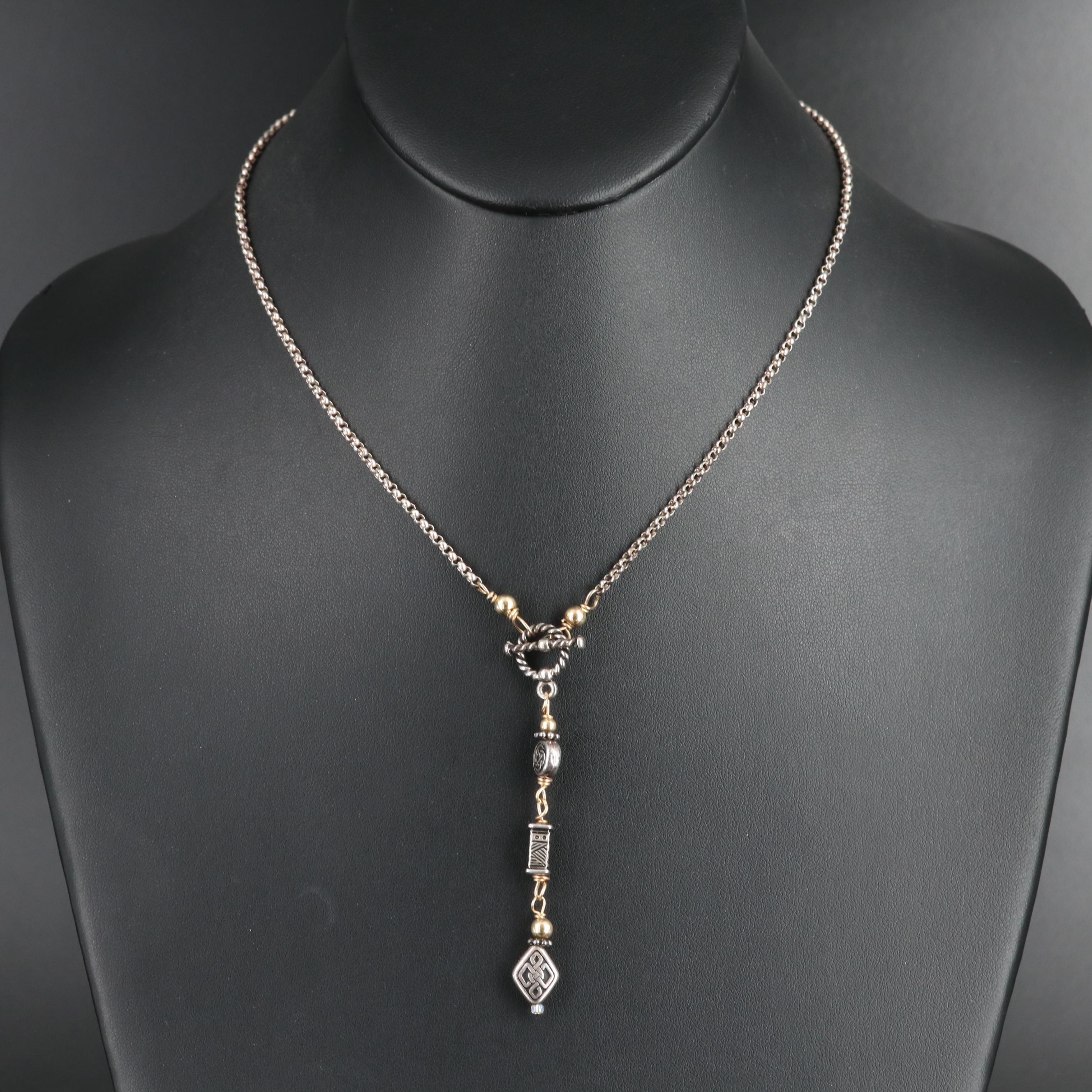 Lariat Necklace with Celtic Knot Beads EBTH