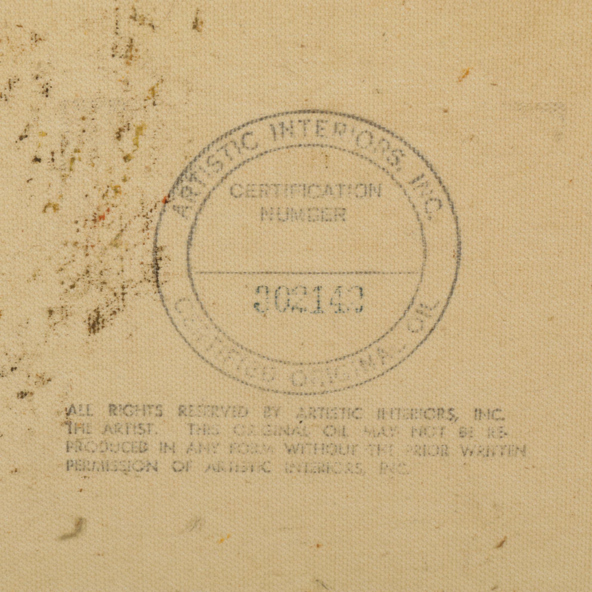 Richard Schiller for Artistic Interiors Oil Painting of Forest Glade, 1970s