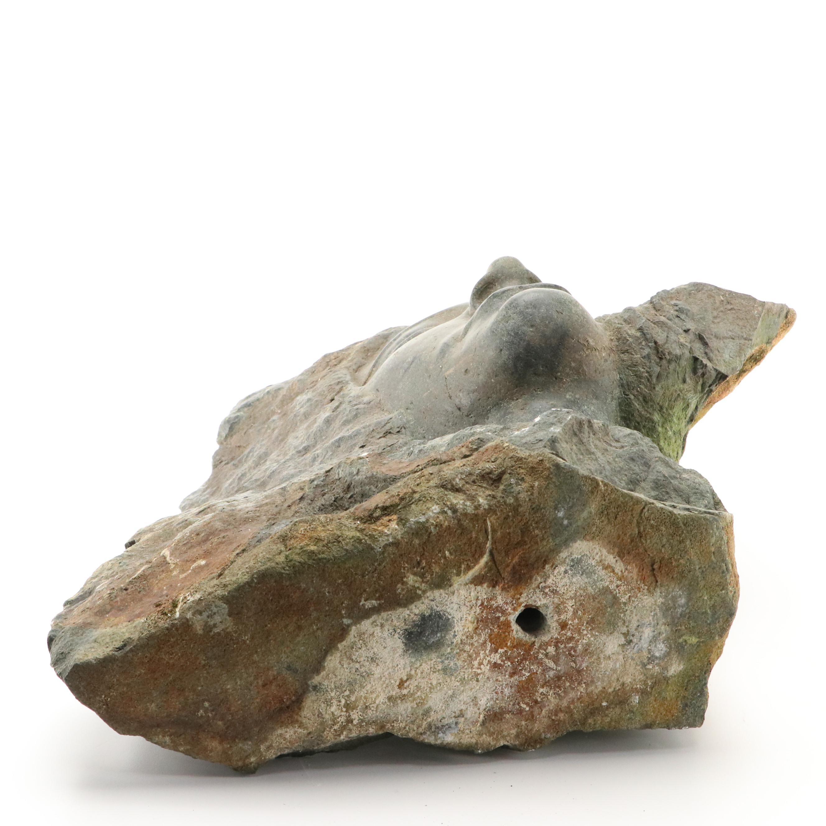 Charles Cutler Carved Stone Bust of Woman