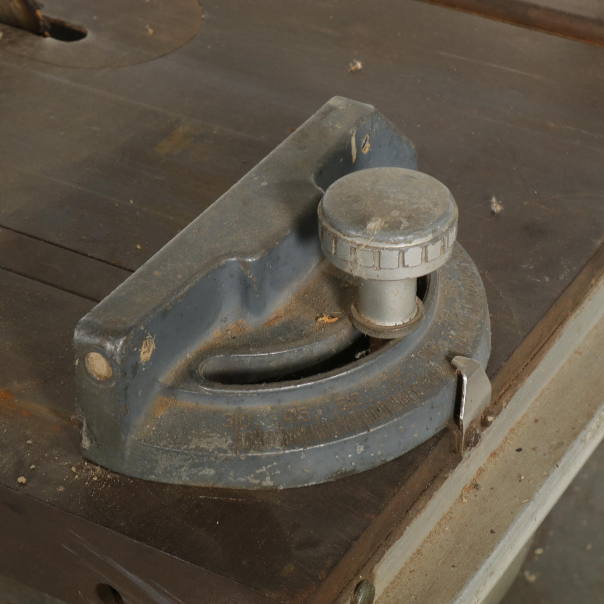 King-Seeley for Sears Craftsman 8" Tilting Arbor Bench Saw on Wood Table, 1950s