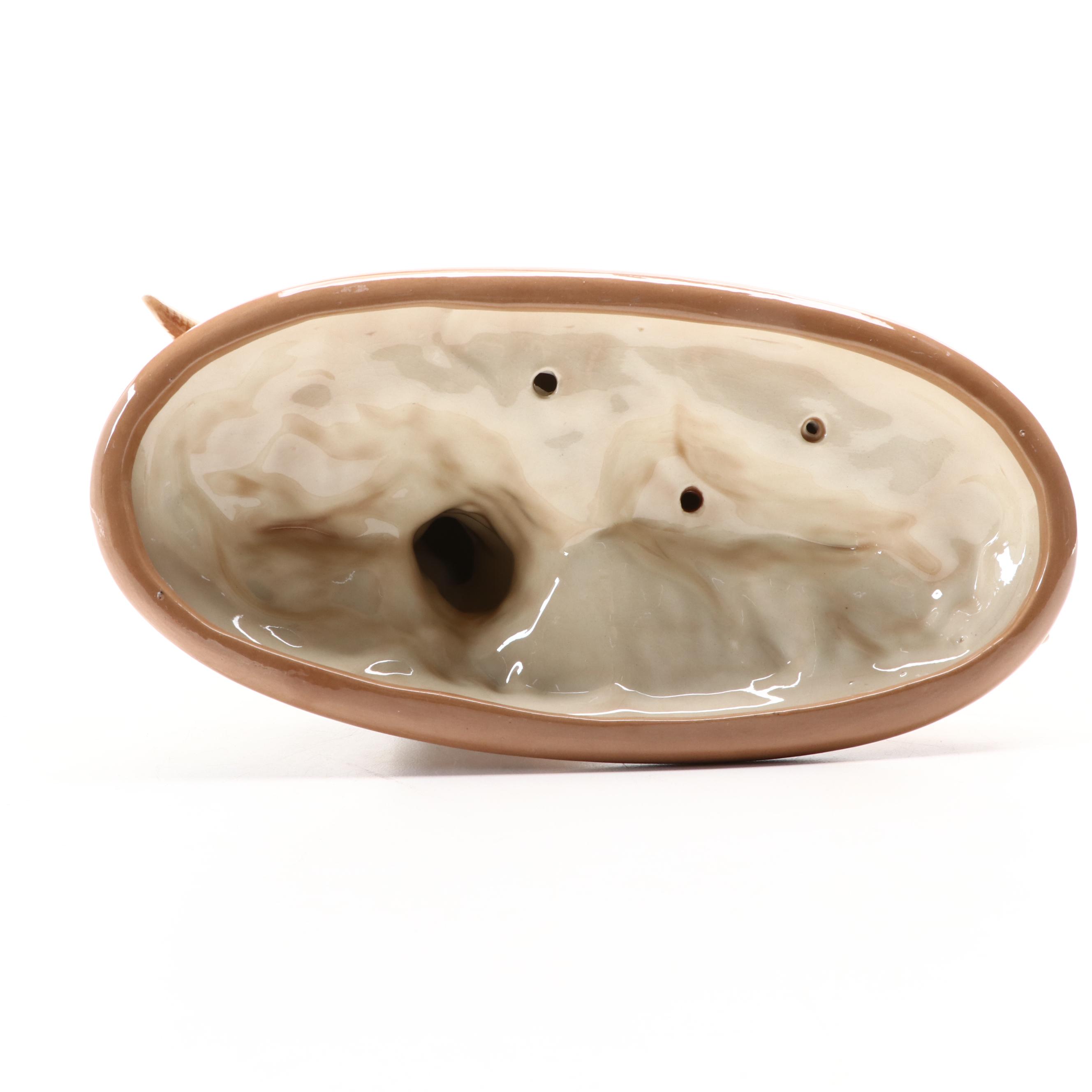 Glazed Ceramic Pheasants Figurine, Mid to Late 20th Century