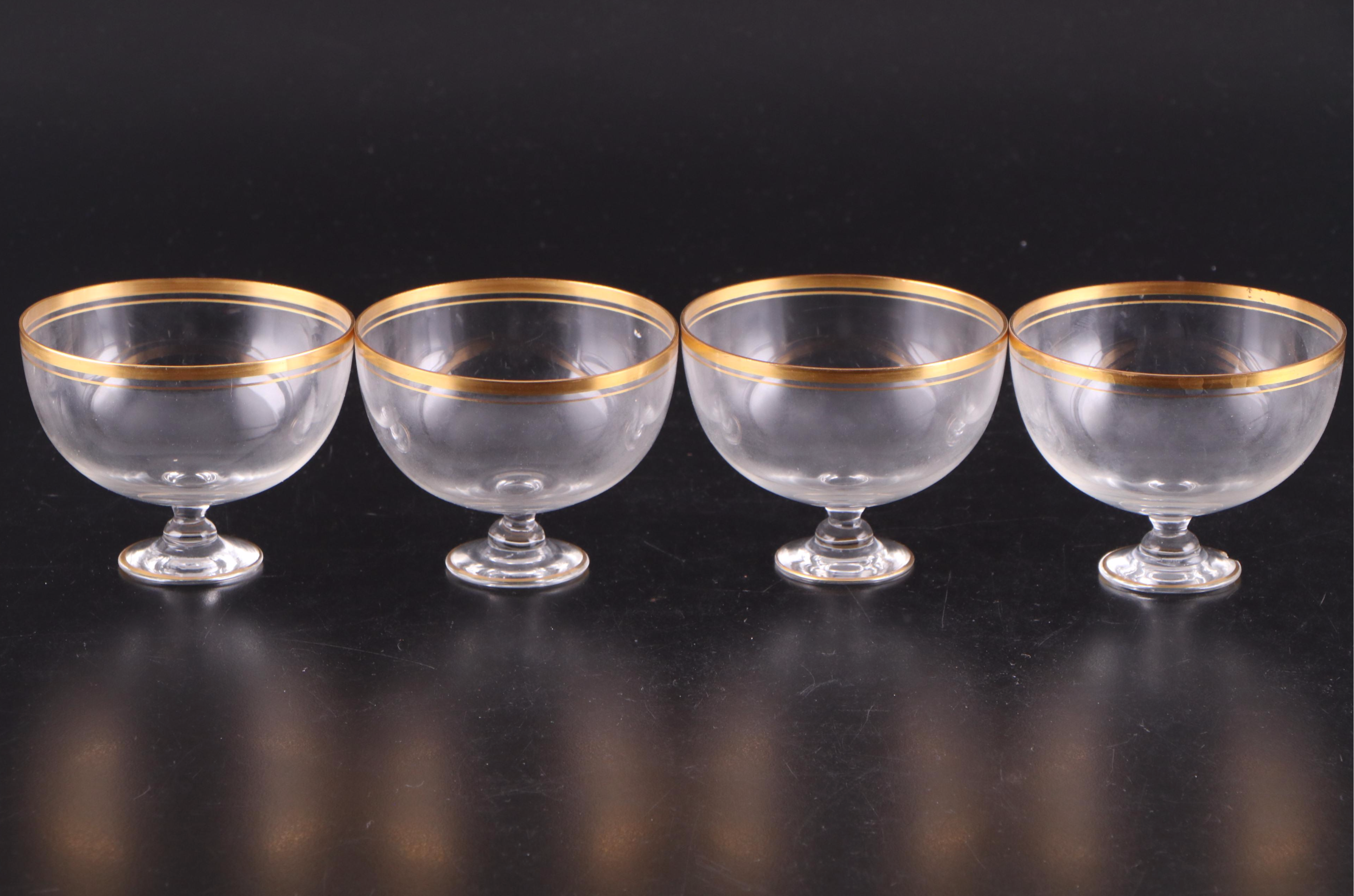 Gold Encrusted Glass Tumblers and Dessert Cups