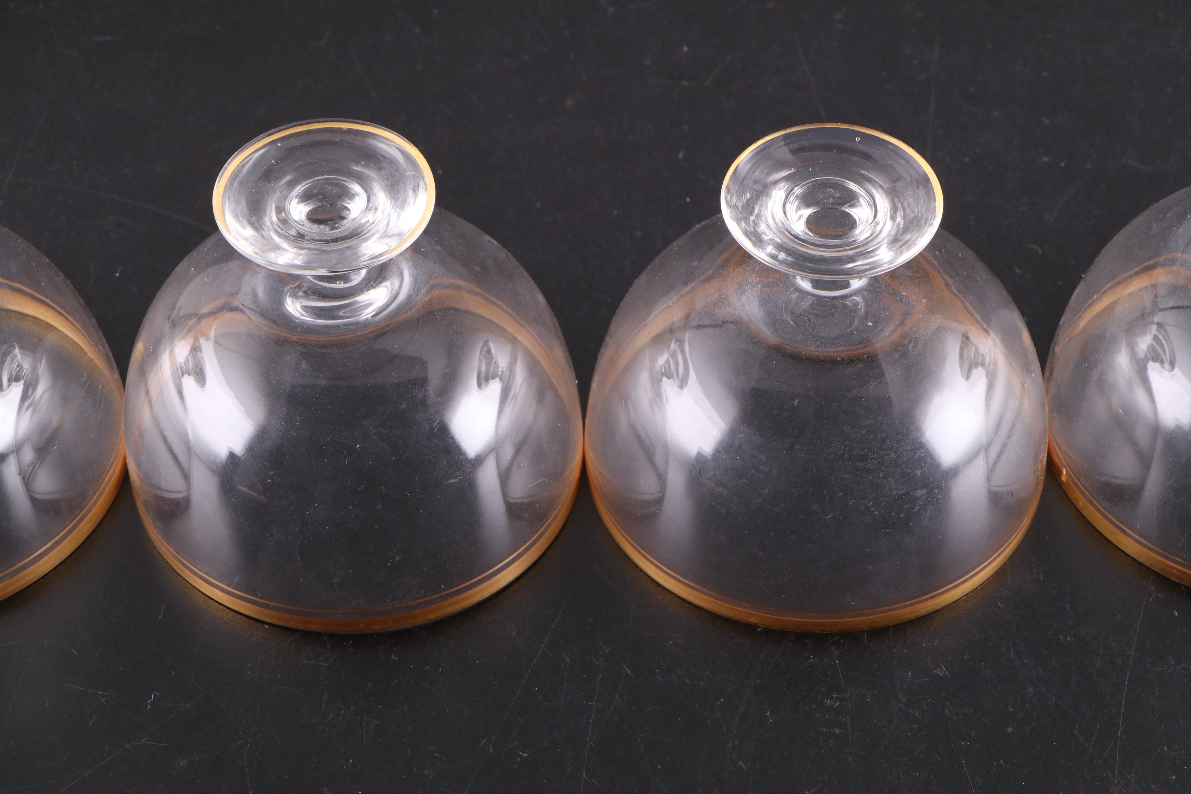 Gold Encrusted Glass Tumblers and Dessert Cups