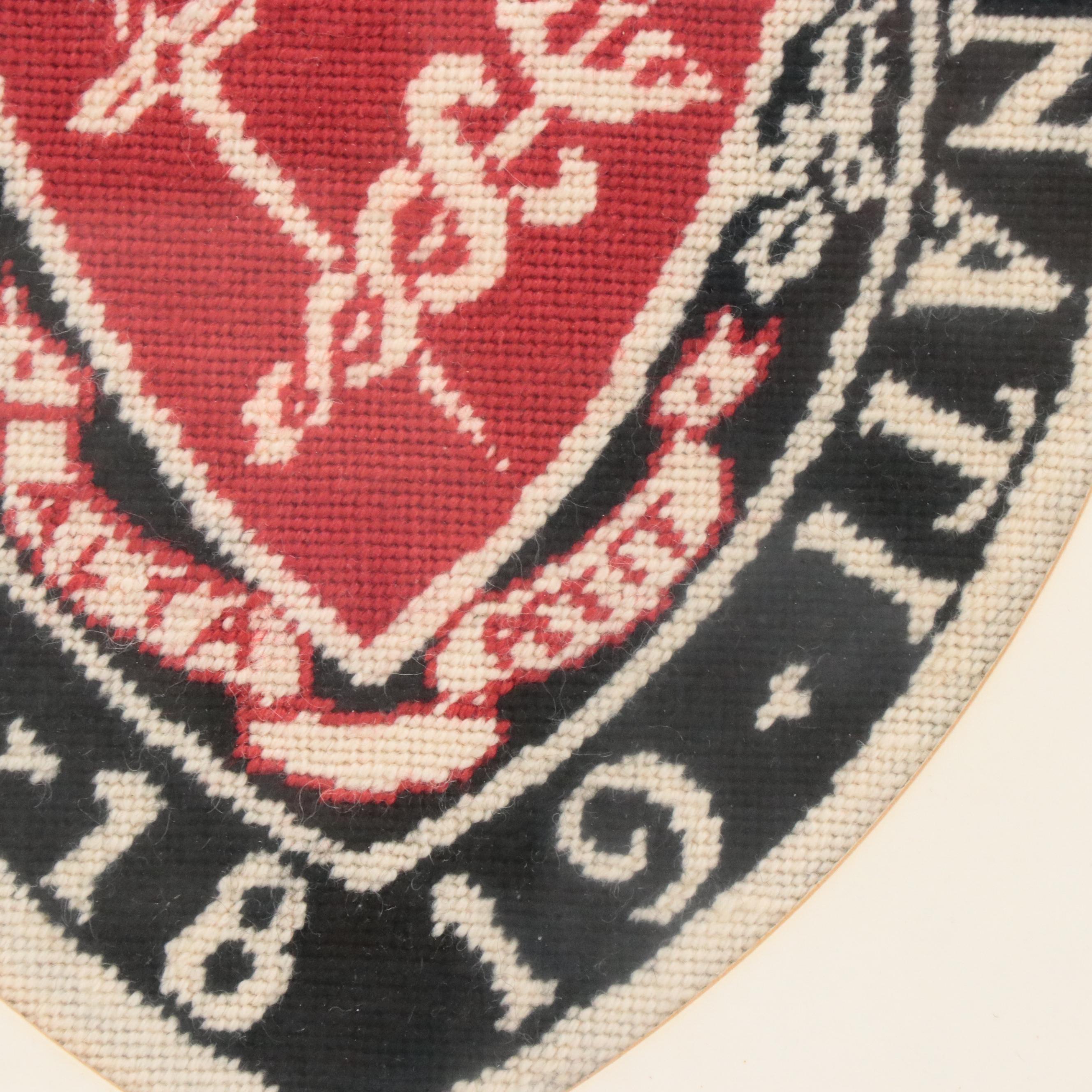 University of Cincinnati Needlepoint Embroidery "Juncta Juvant / Alta Petit"