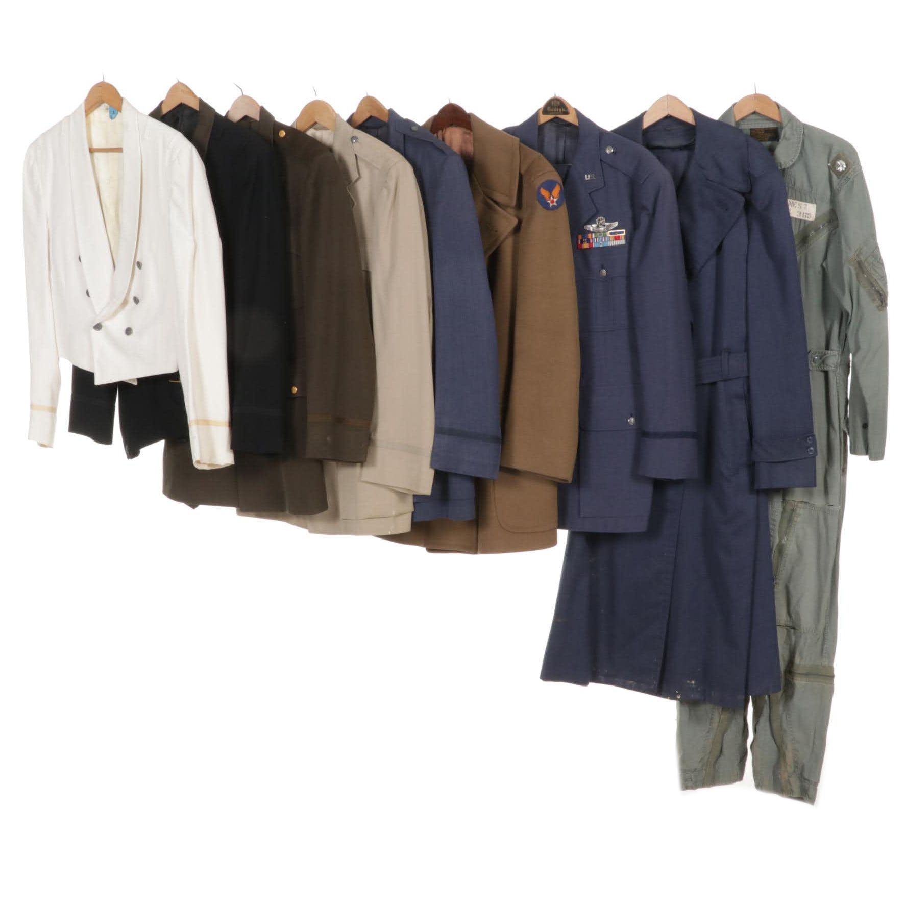 Vintage U.S. Air Force Uniform Dress Suits, Coats and Flight Suit