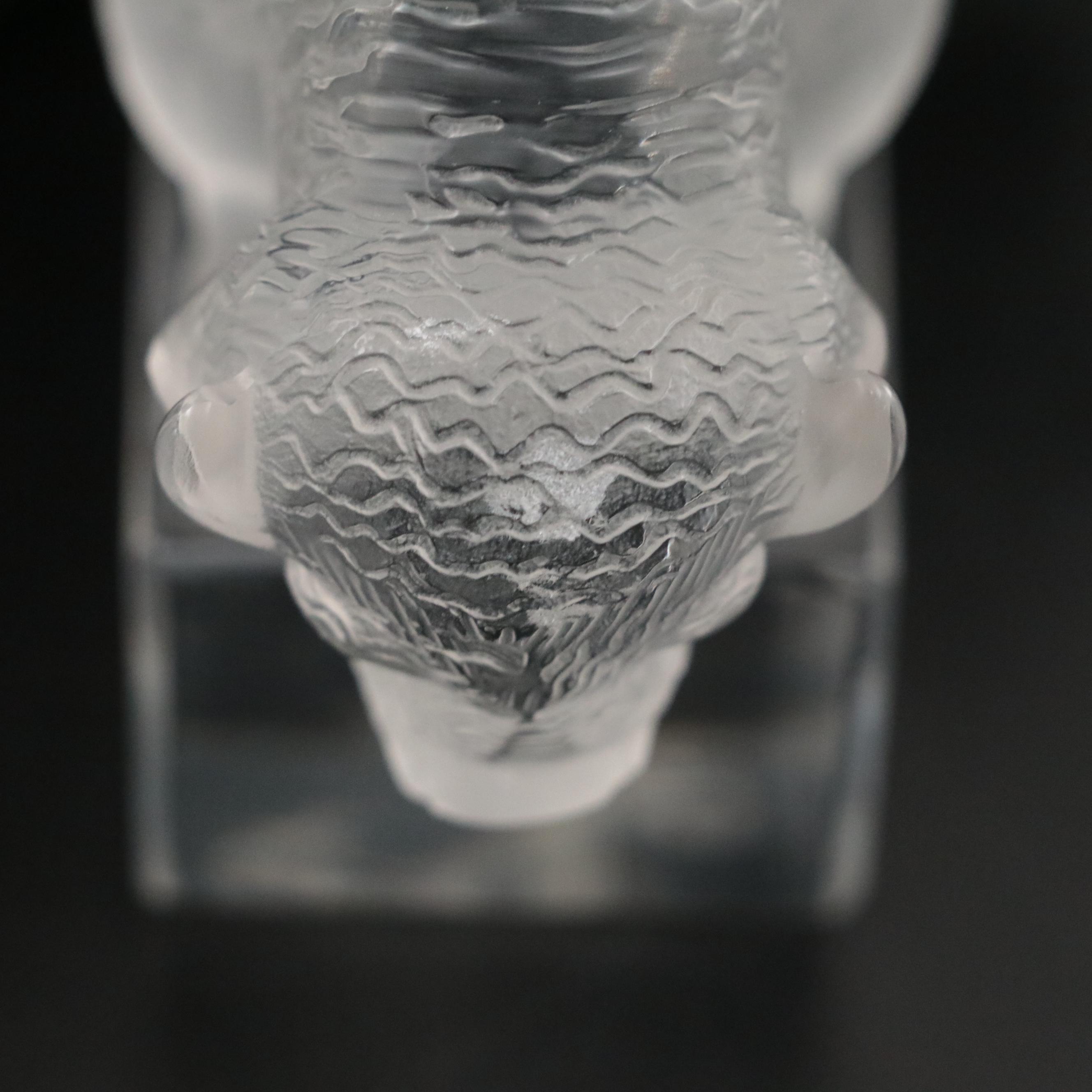 Lalique Crystal Bison Paperweight