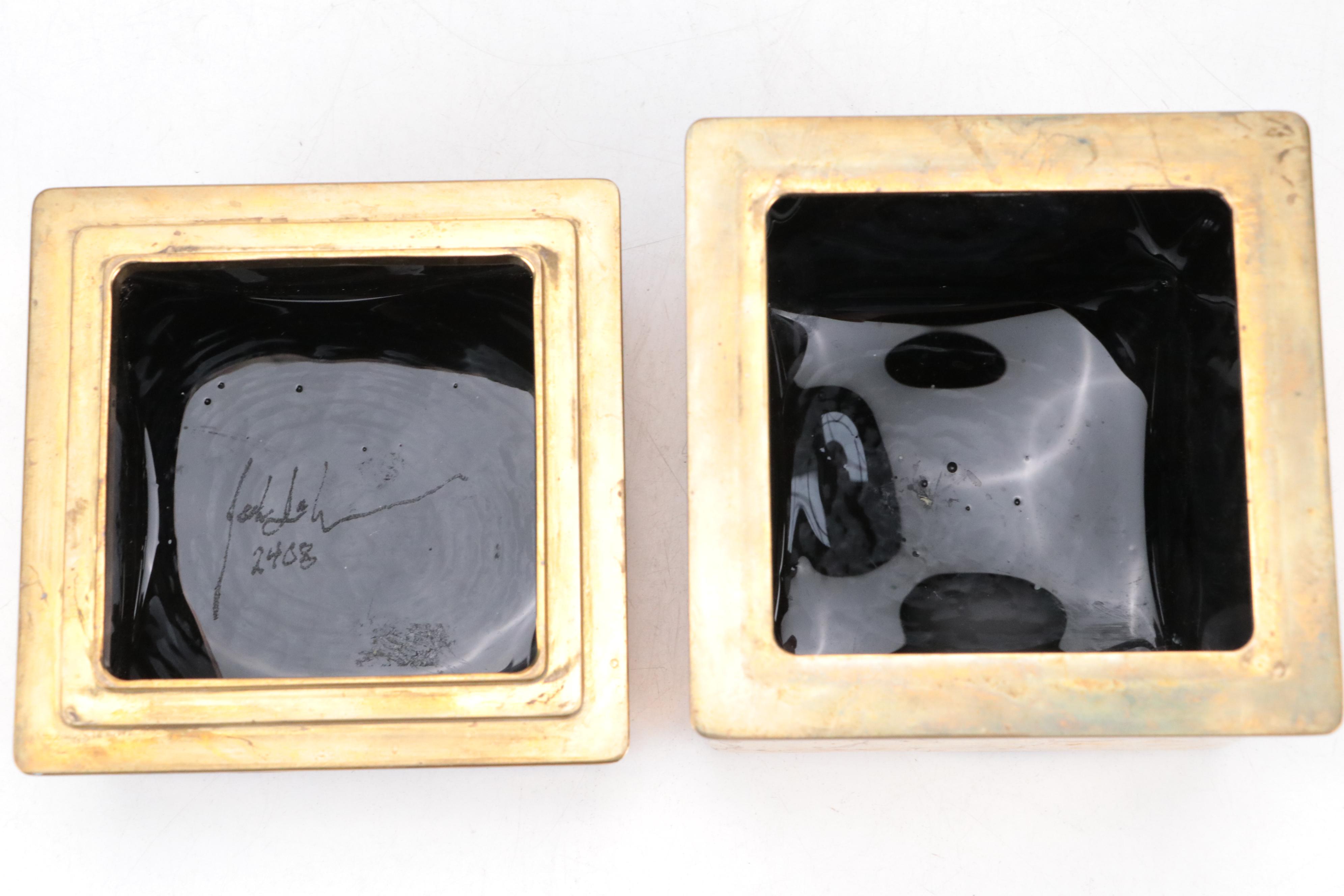 Jack Ink Handcrafted Gilt Studio Art Glass Box