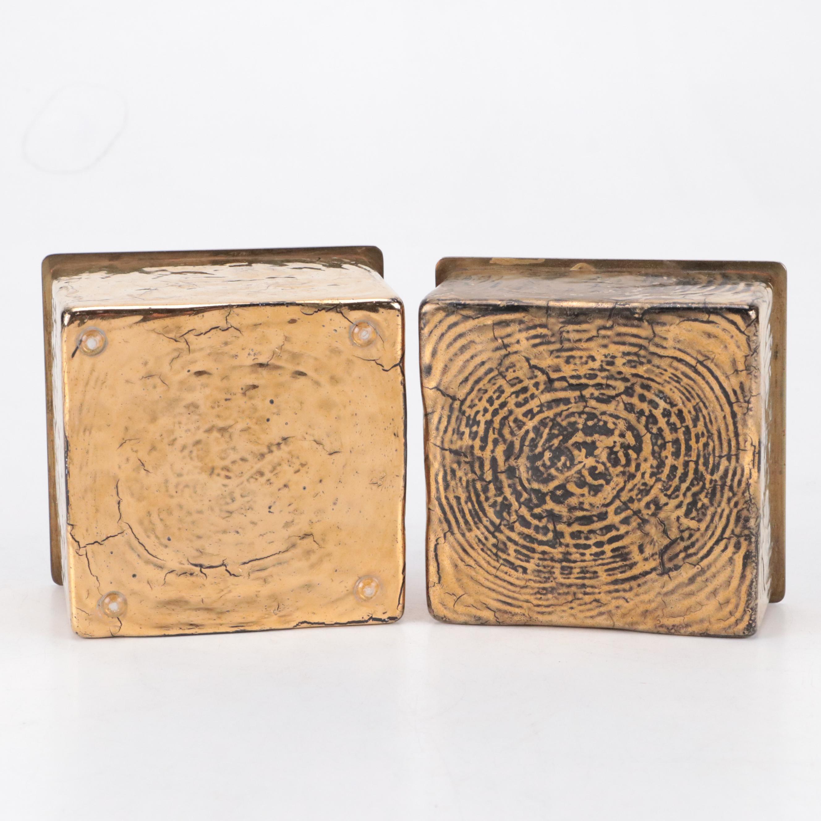 Jack Ink Handcrafted Gilt Studio Art Glass Box