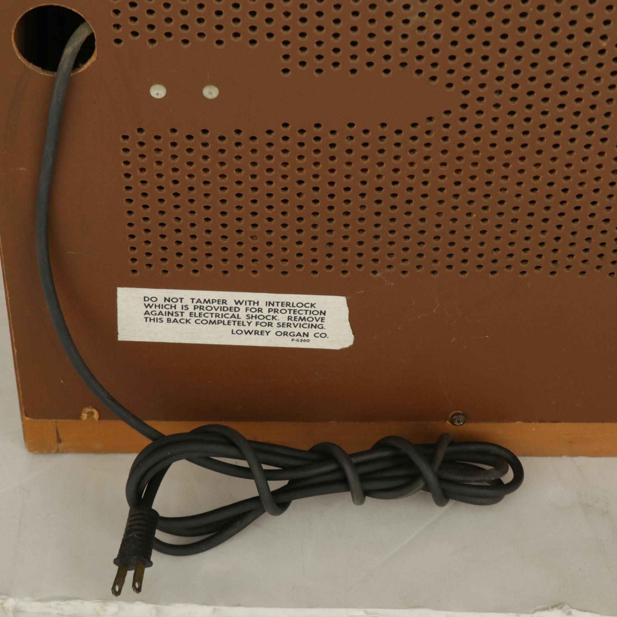 Lowrey Maple-Stained Electric Organ with Leslie Tremolo Speaker