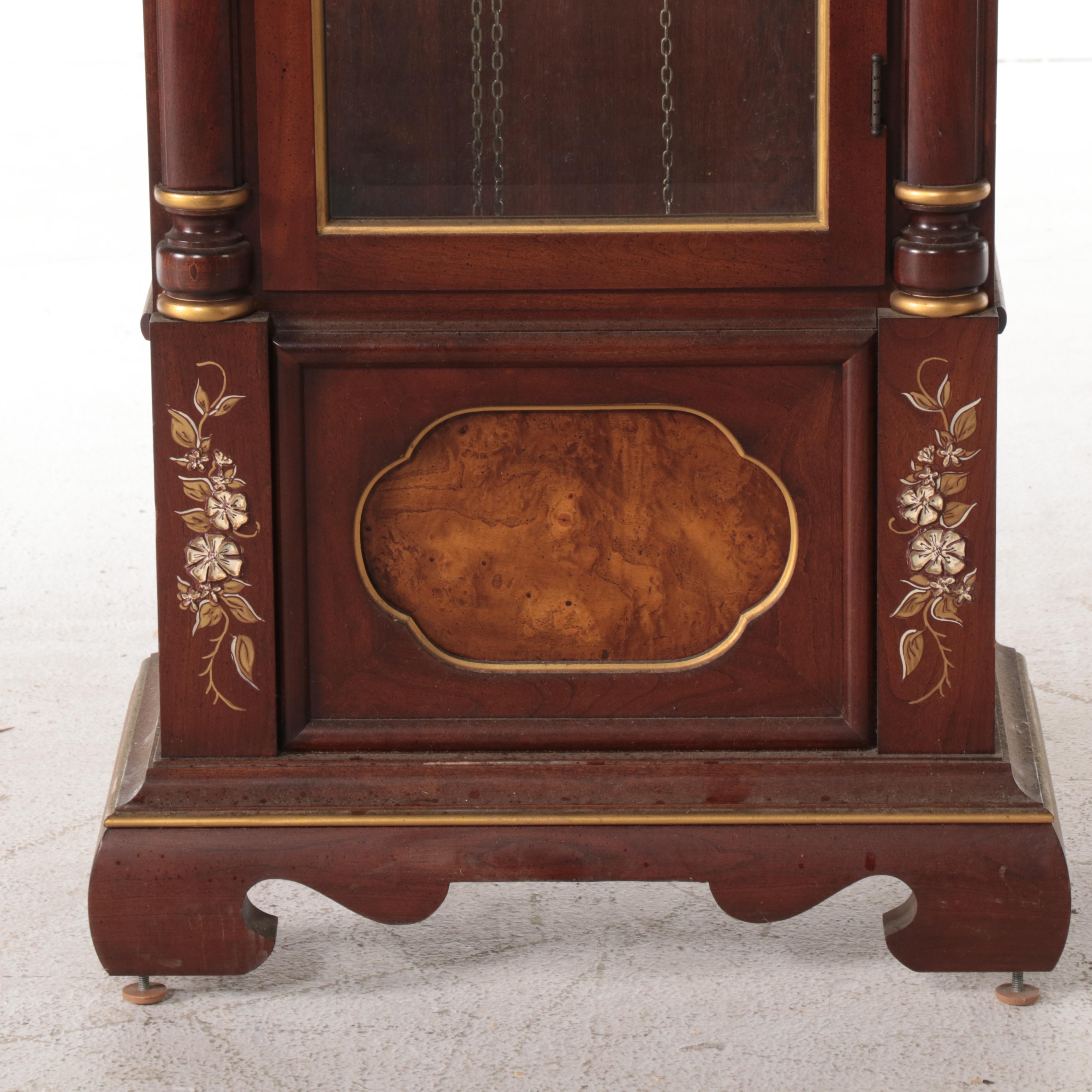 Colonial Wooden Grandfather Clock, Late 20th Century
