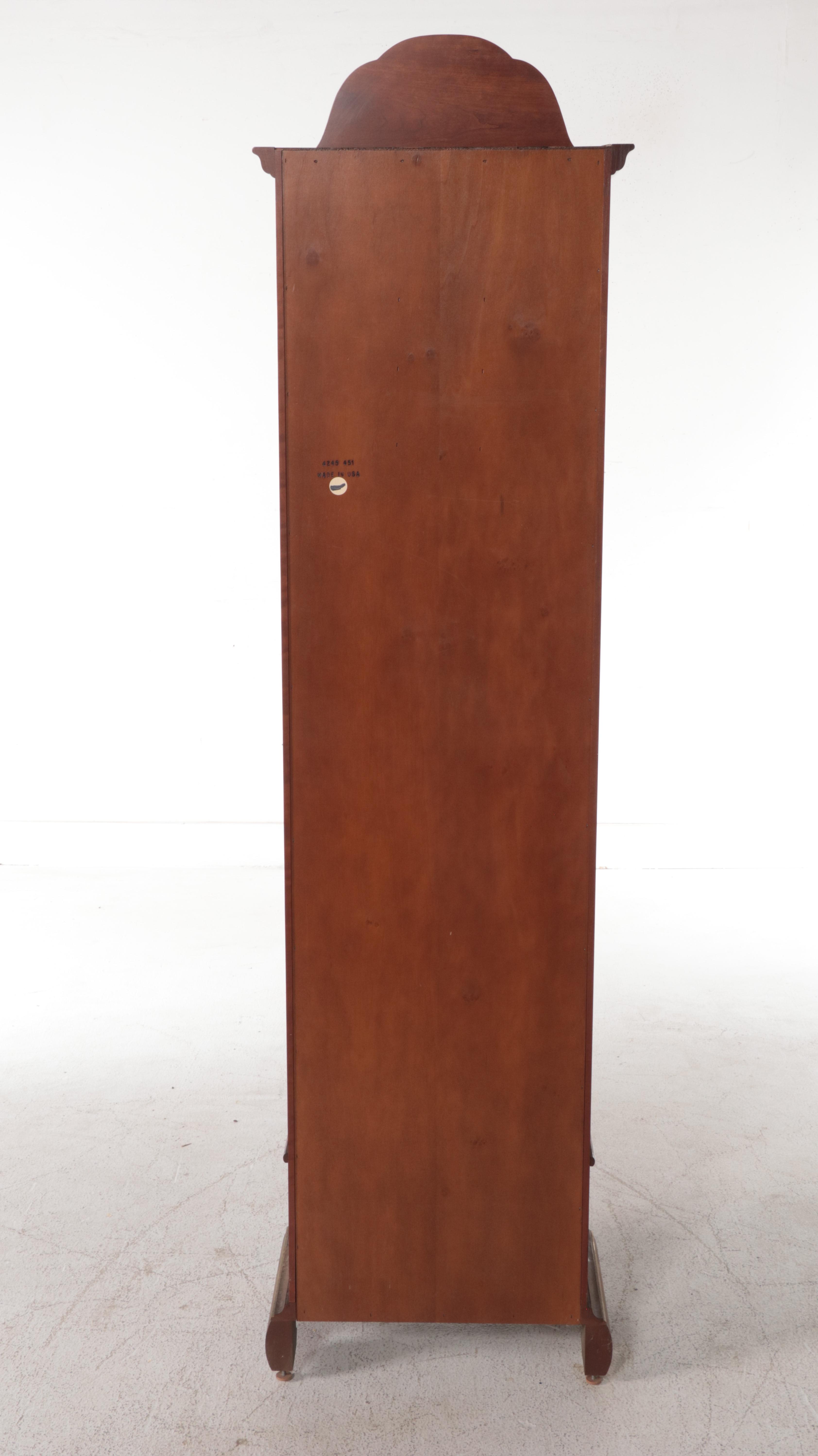 Colonial Wooden Grandfather Clock, Late 20th Century
