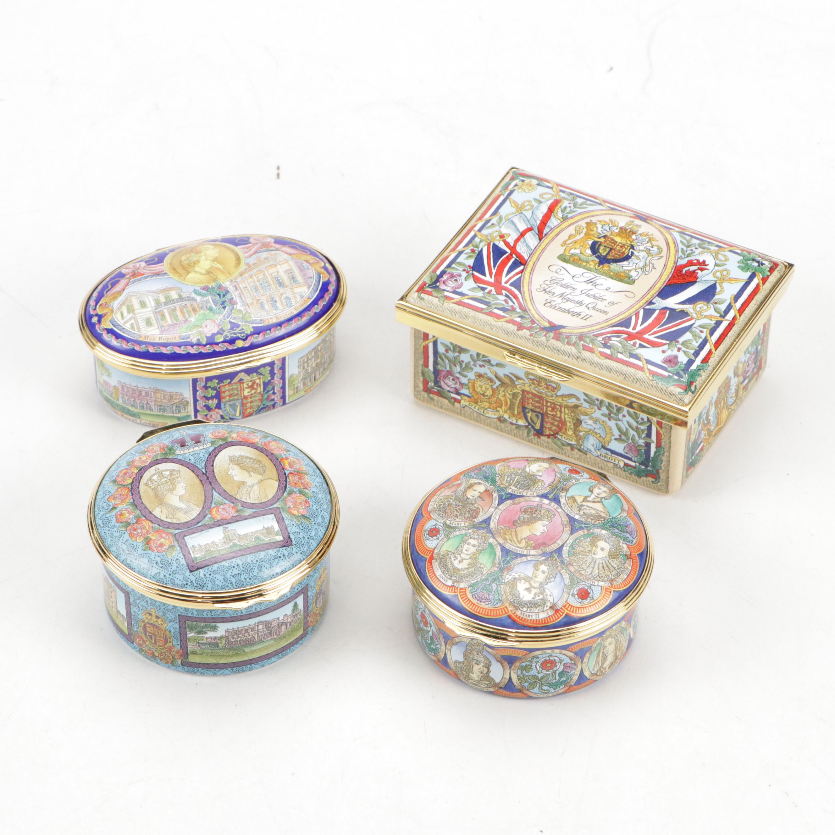 Halcyon Days Limited Edition Royal Anniversaries Enamel Boxes