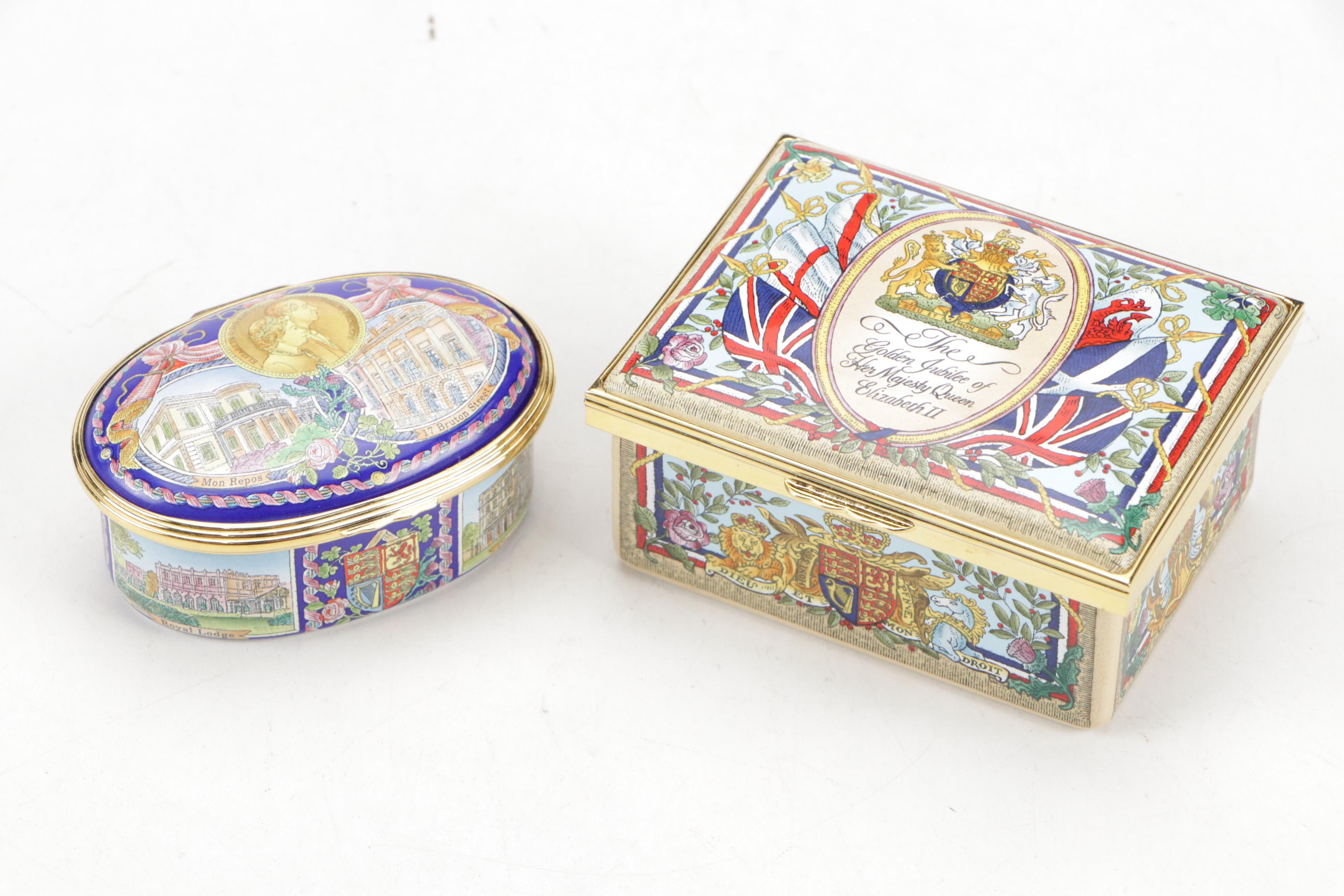 Halcyon Days Limited Edition Royal Anniversaries Enamel Boxes