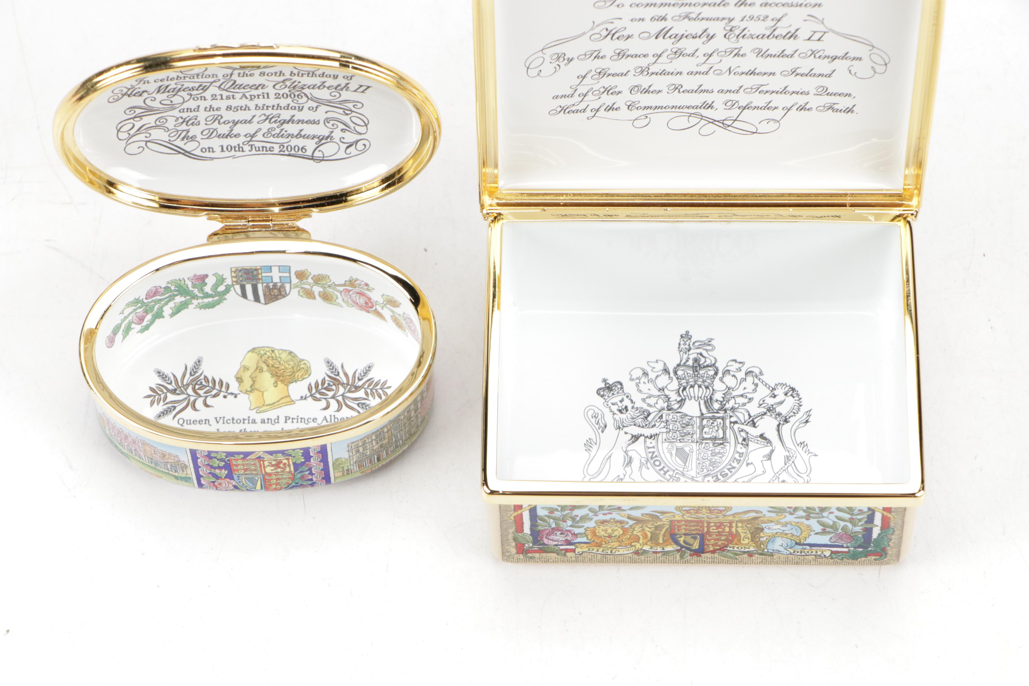 Halcyon Days Limited Edition Royal Anniversaries Enamel Boxes