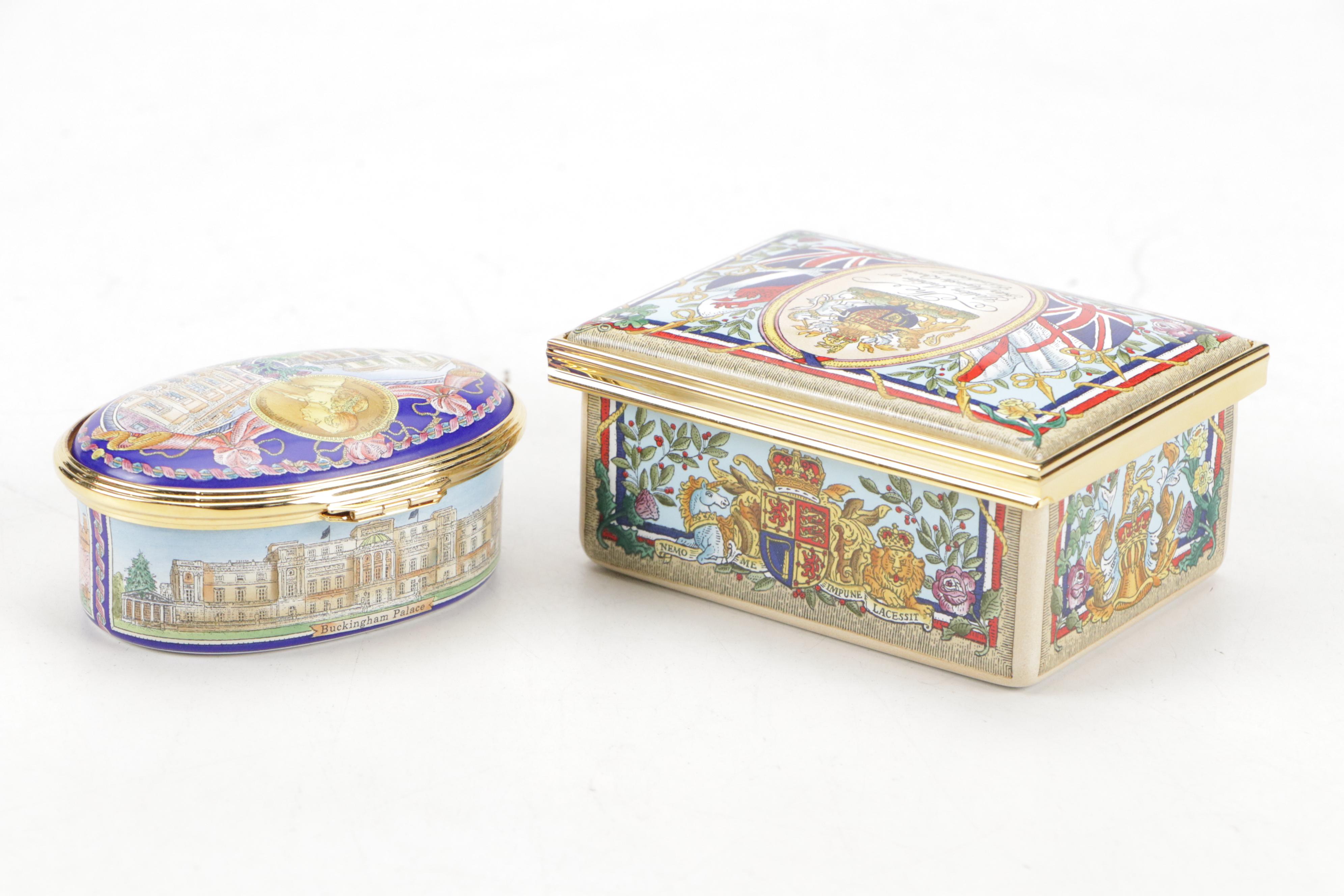 Halcyon Days Limited Edition Royal Anniversaries Enamel Boxes