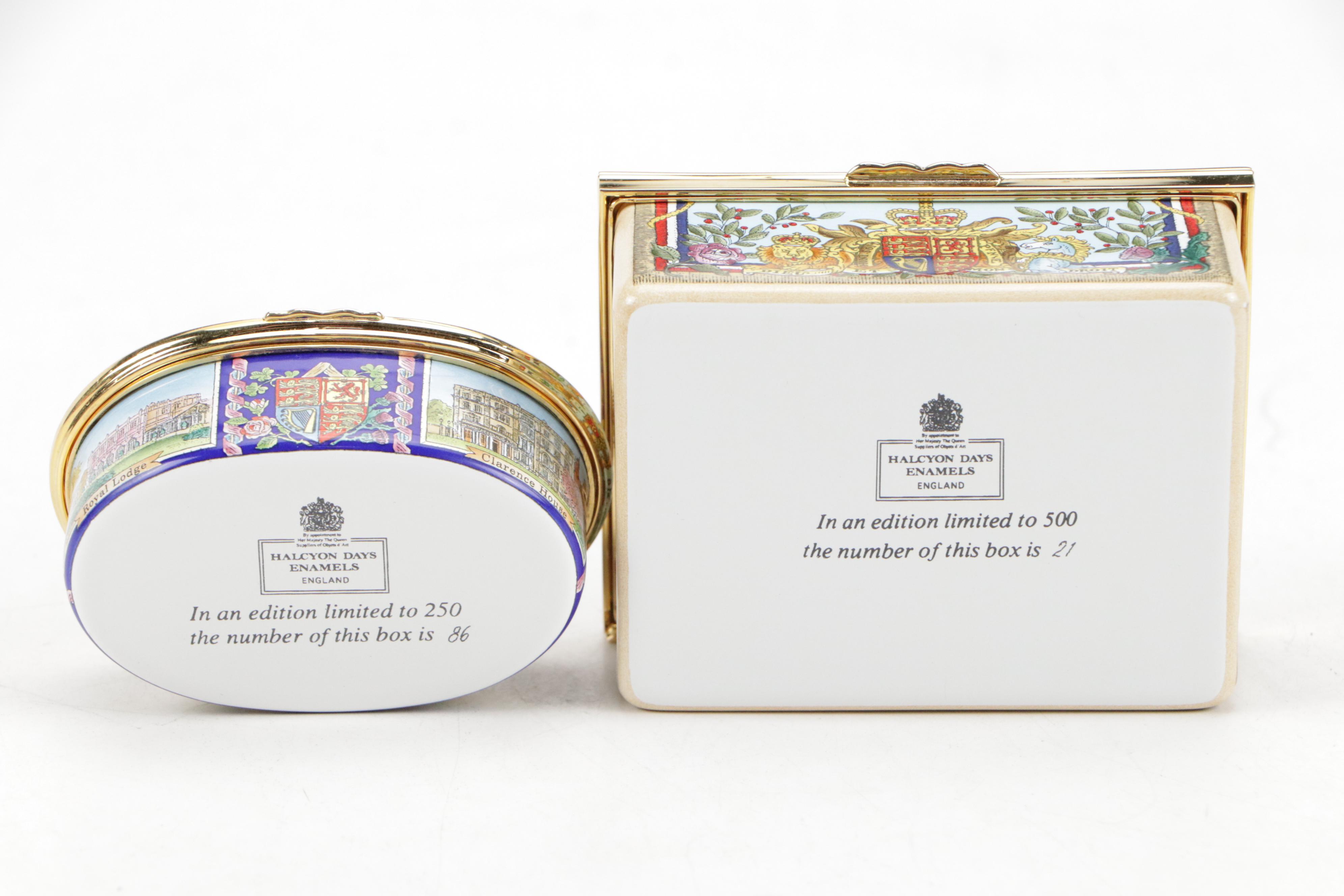 Halcyon Days Limited Edition Royal Anniversaries Enamel Boxes