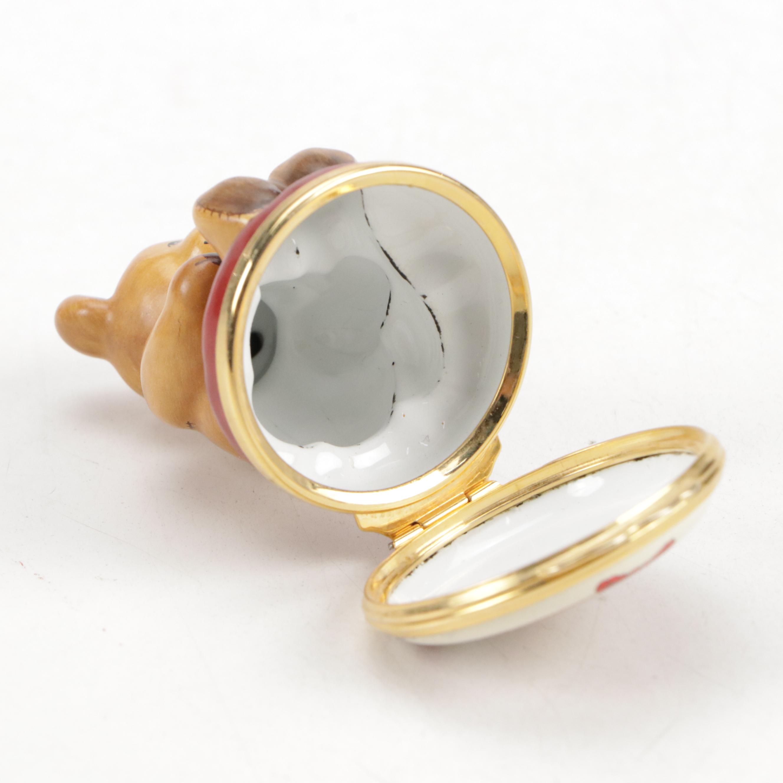 Halcyon Days Porcelain Bear Figurines and Boxes, Late 20th Century