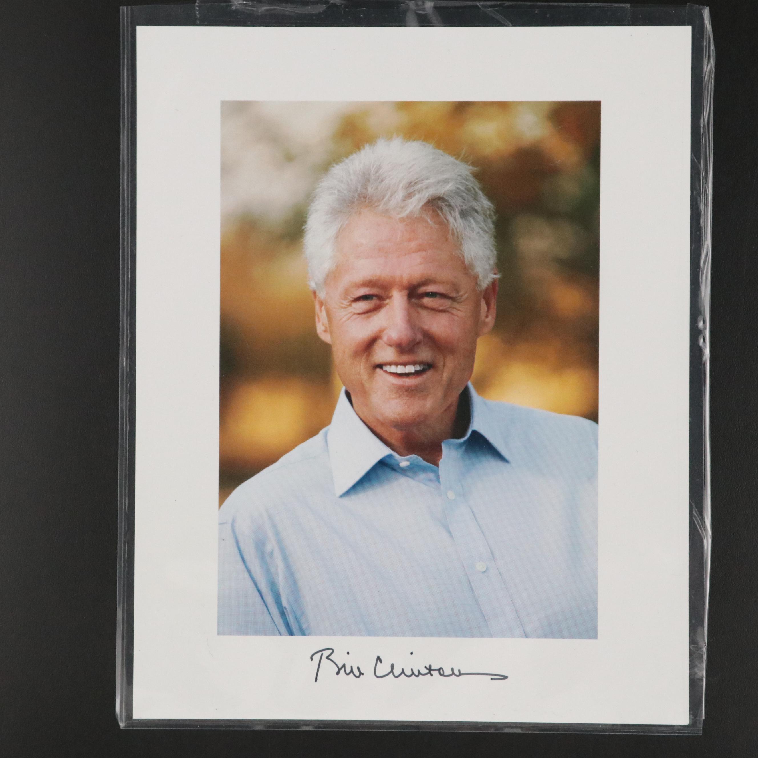 Bill Clinton and George H.W. Bush Signed Prints with Vintage Campaign Pins, More