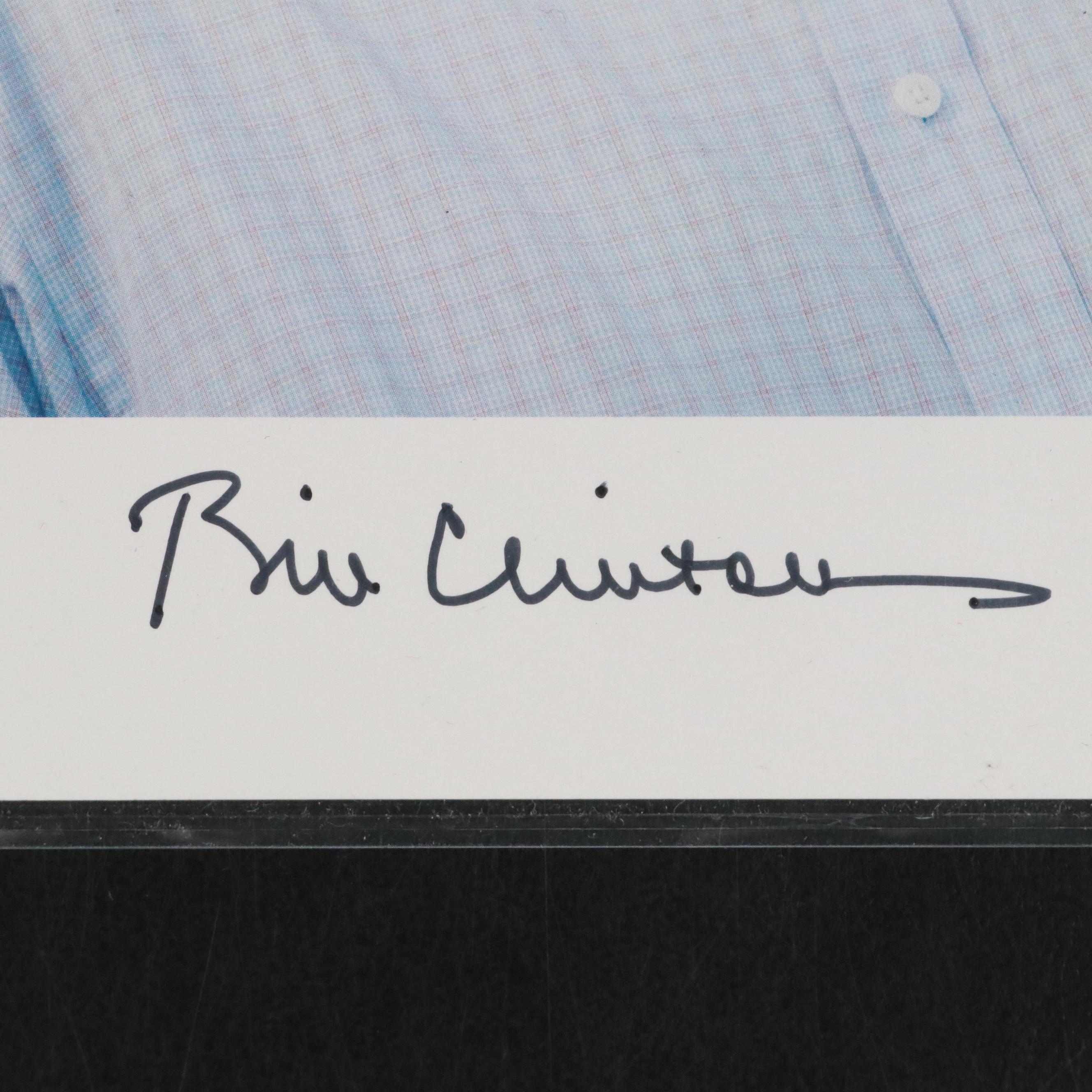 Bill Clinton and George H.W. Bush Signed Prints with Vintage Campaign Pins, More