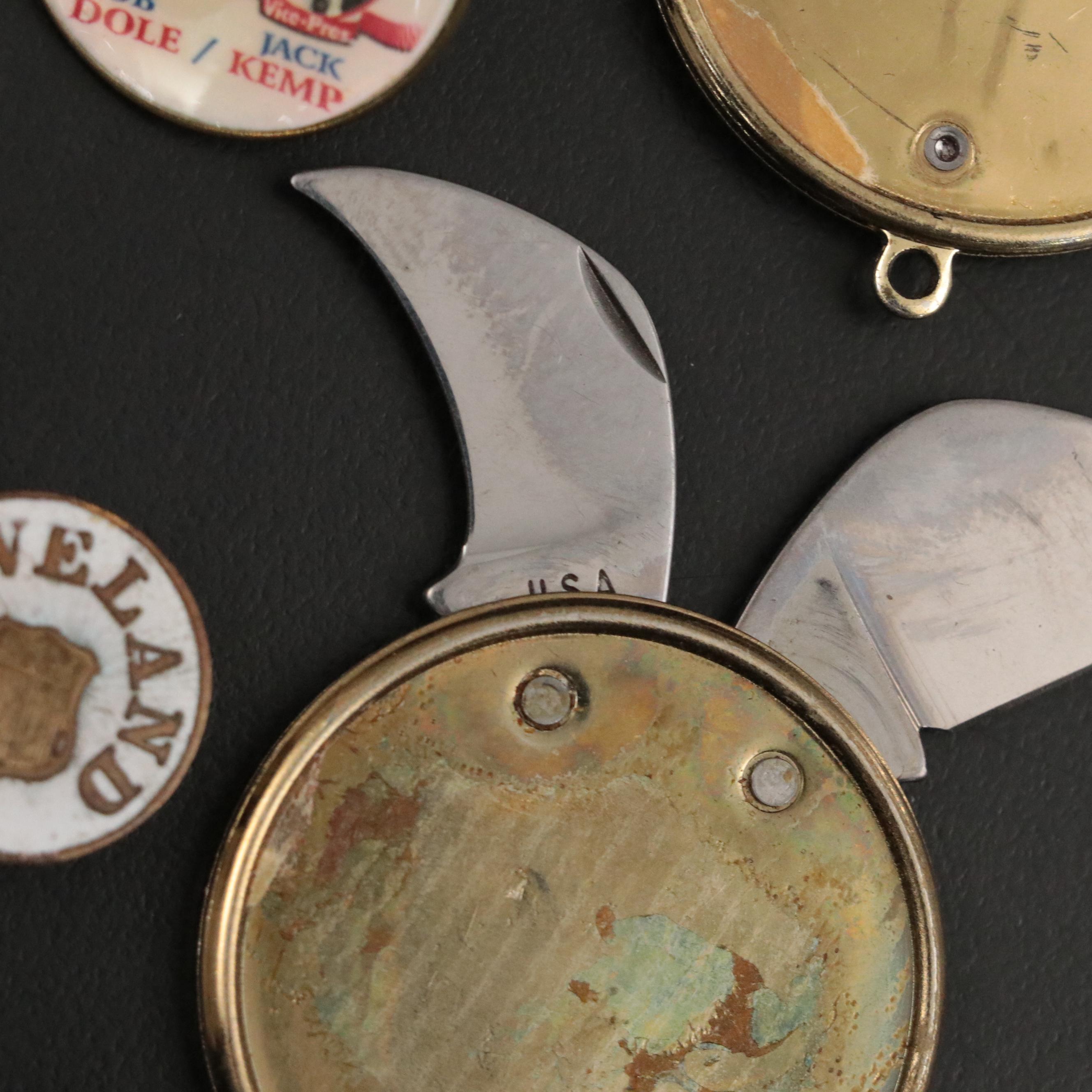 Bill Clinton and George H.W. Bush Signed Prints with Vintage Campaign Pins, More