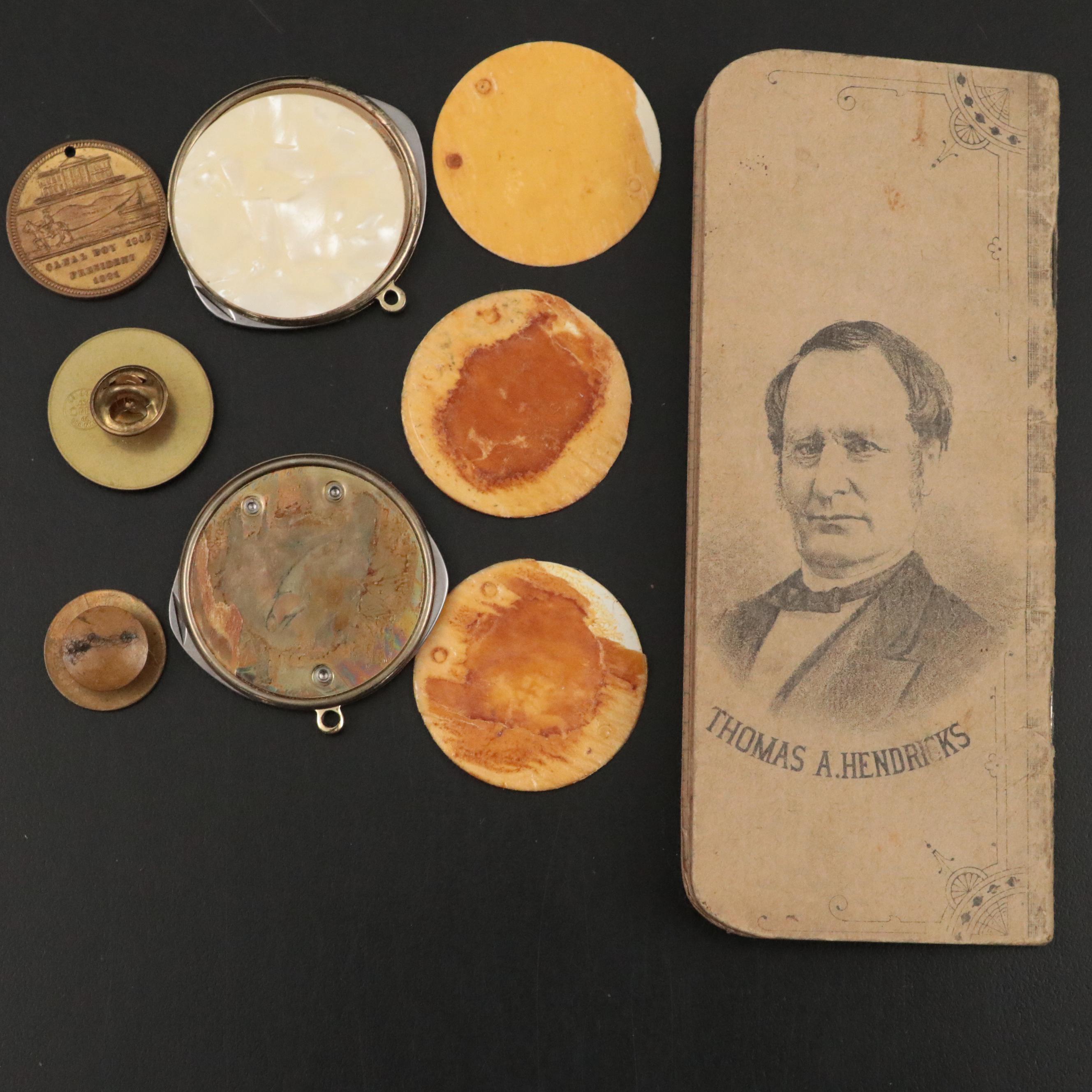 Bill Clinton and George H.W. Bush Signed Prints with Vintage Campaign Pins, More