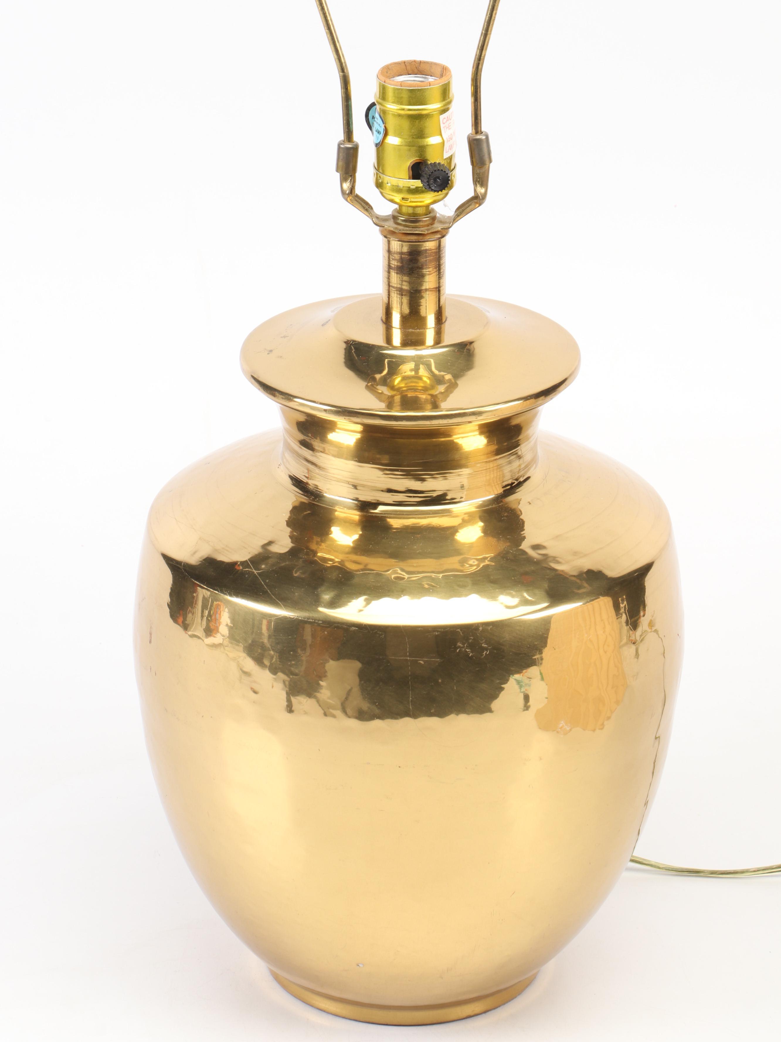 Hammered Brass Ginger Jar Style Table Lamp