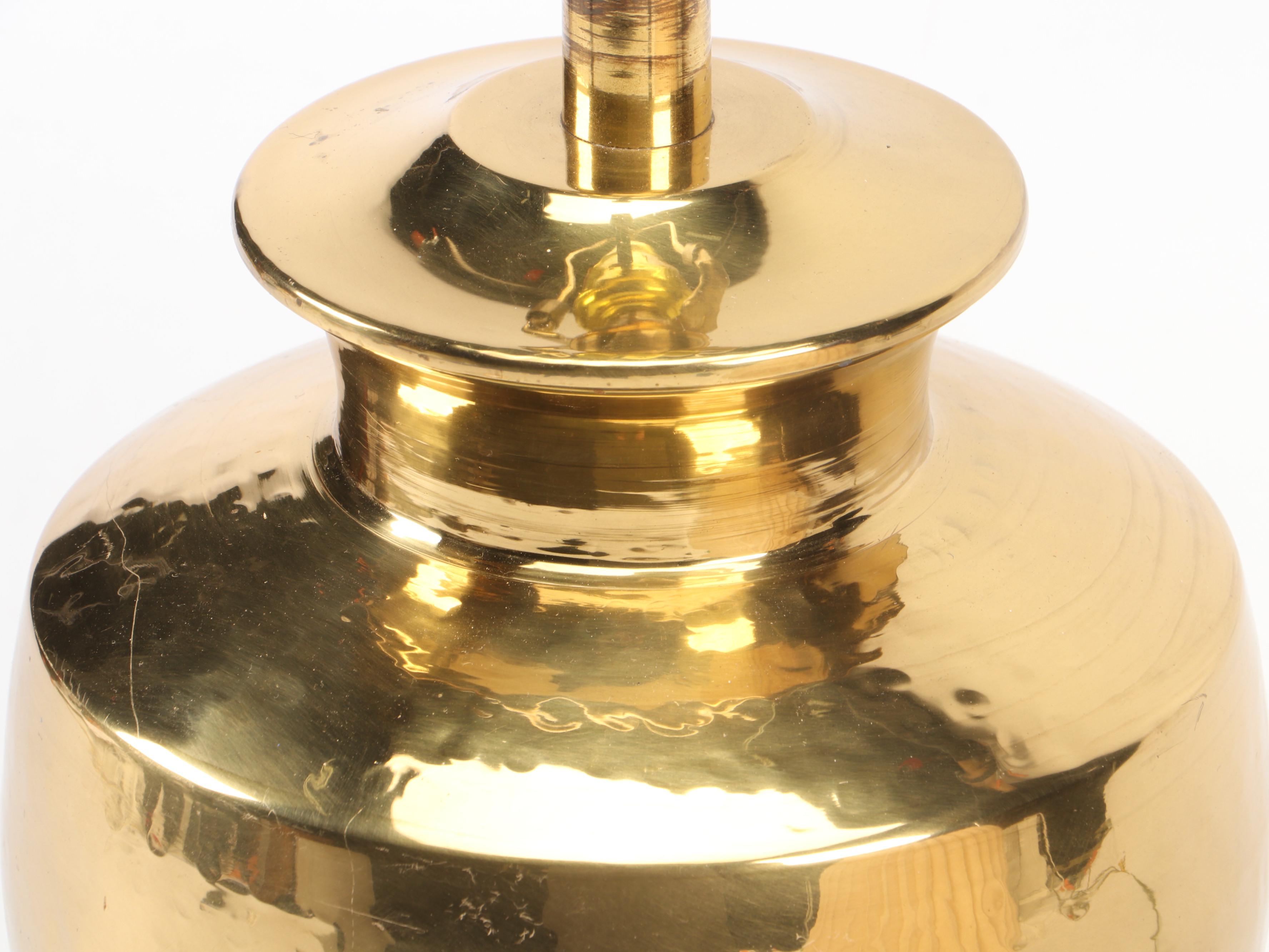Hammered Brass Ginger Jar Style Table Lamp