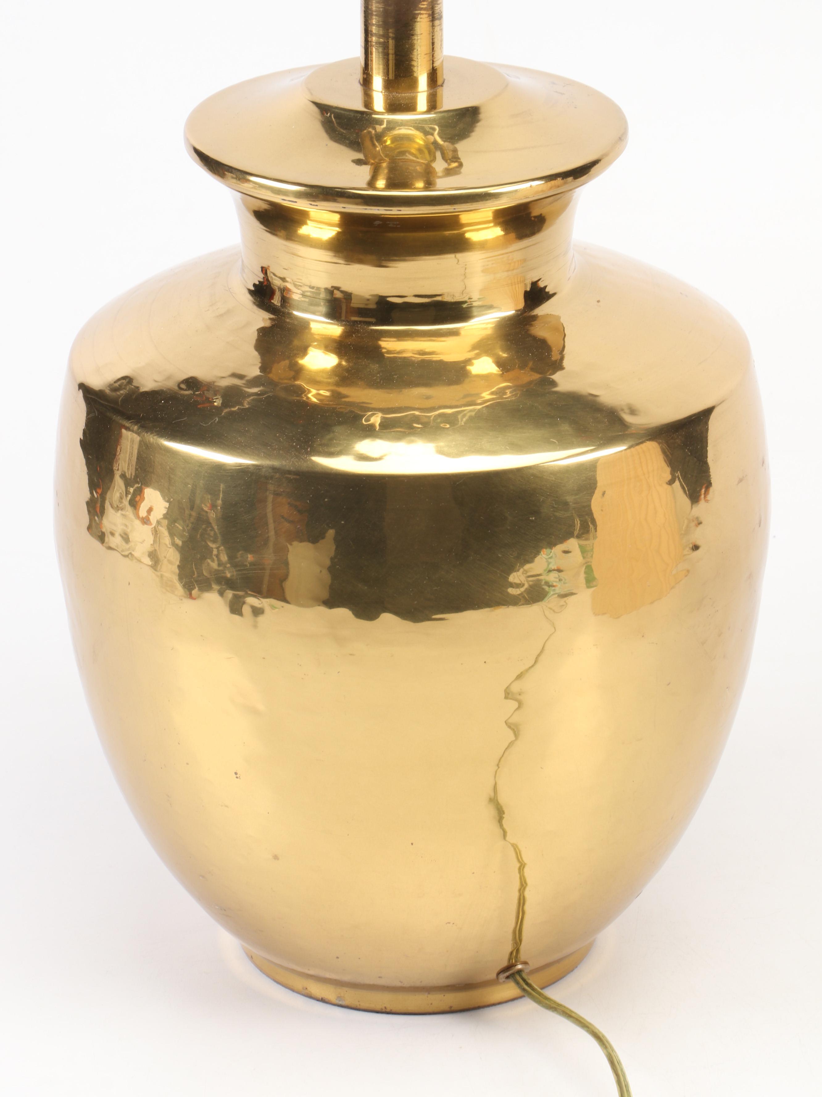 Hammered Brass Ginger Jar Style Table Lamp