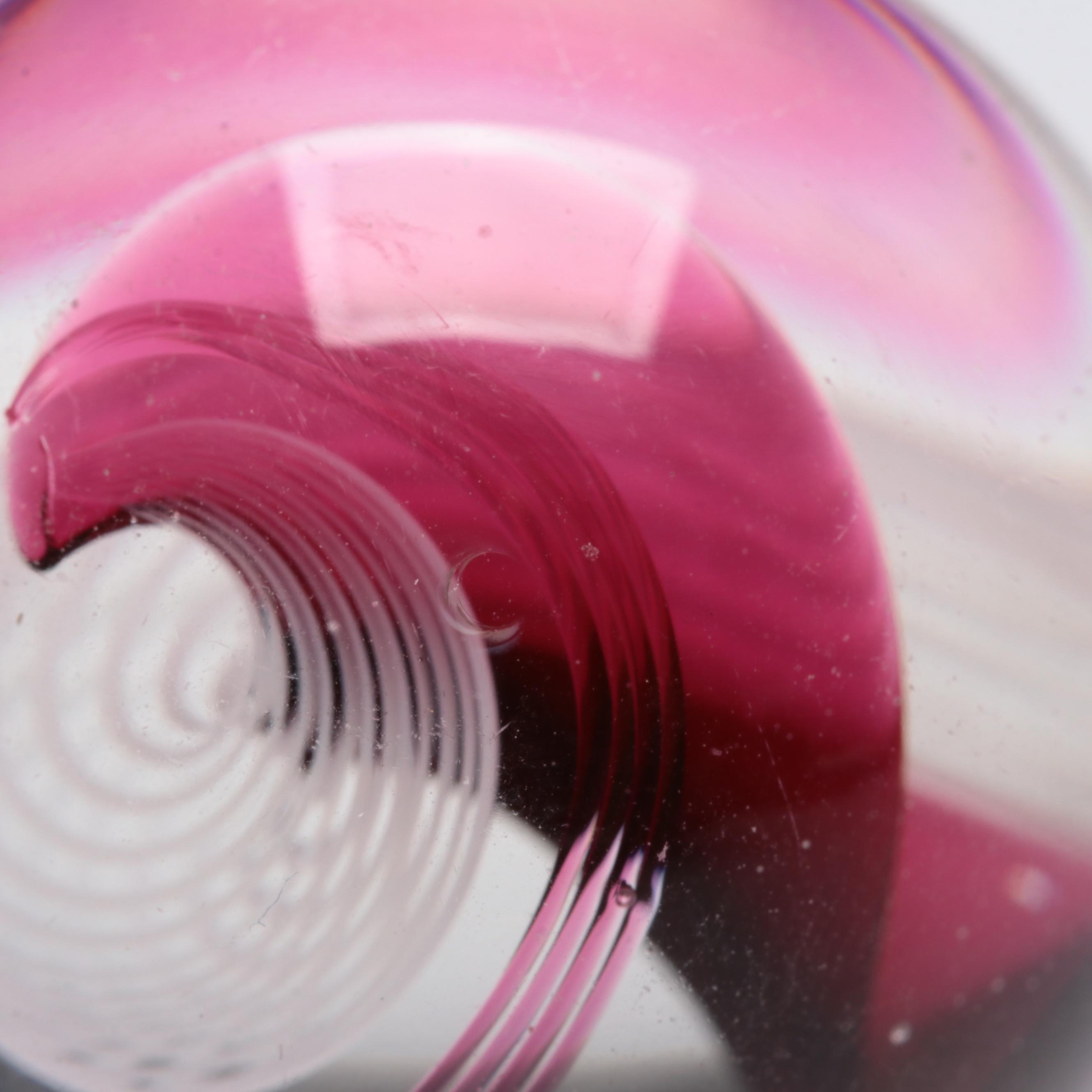 Handcrafted Multicolor Zanfirico and Filigrana Art Glass Marbles on Acrylic Base