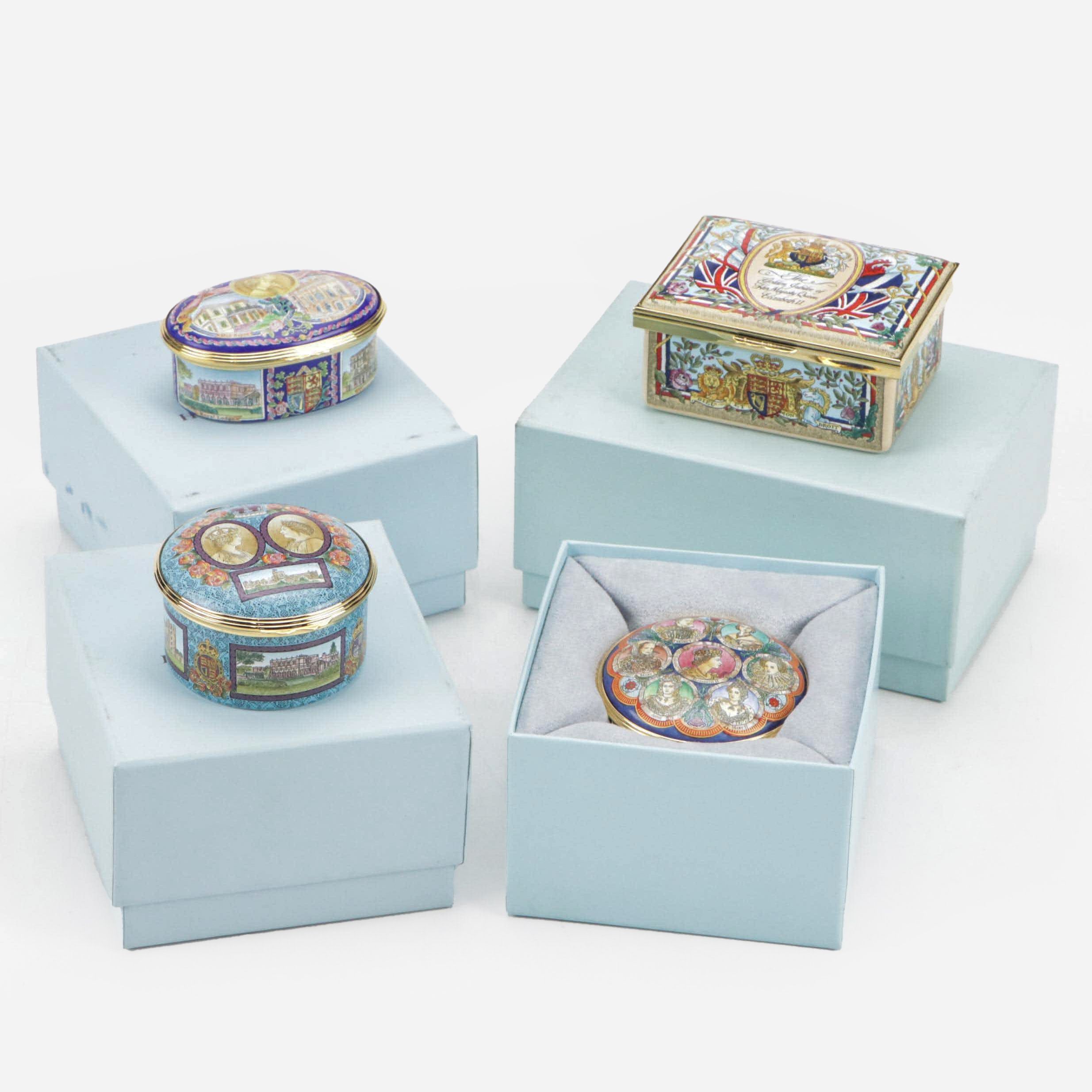 Halcyon Days Limited Edition Royal Anniversaries Enamel Boxes