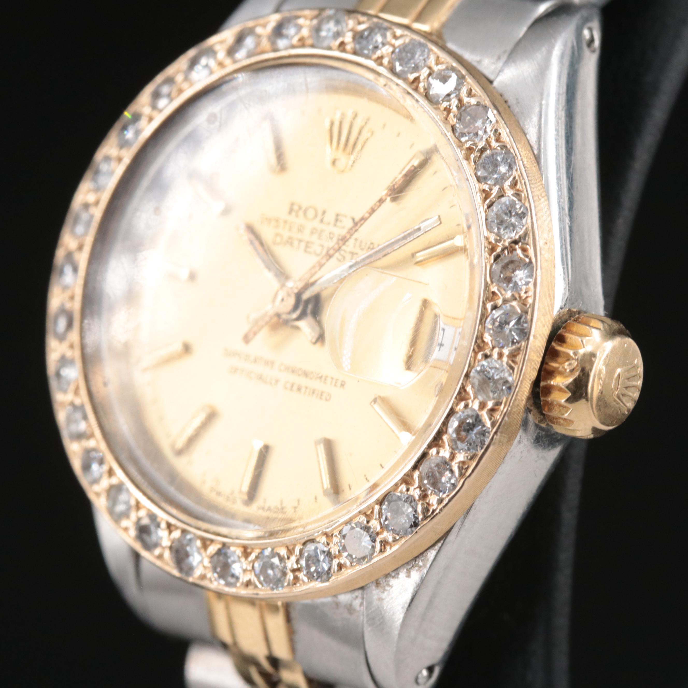 1971 Rolex Custom Diamond Datejust Watch