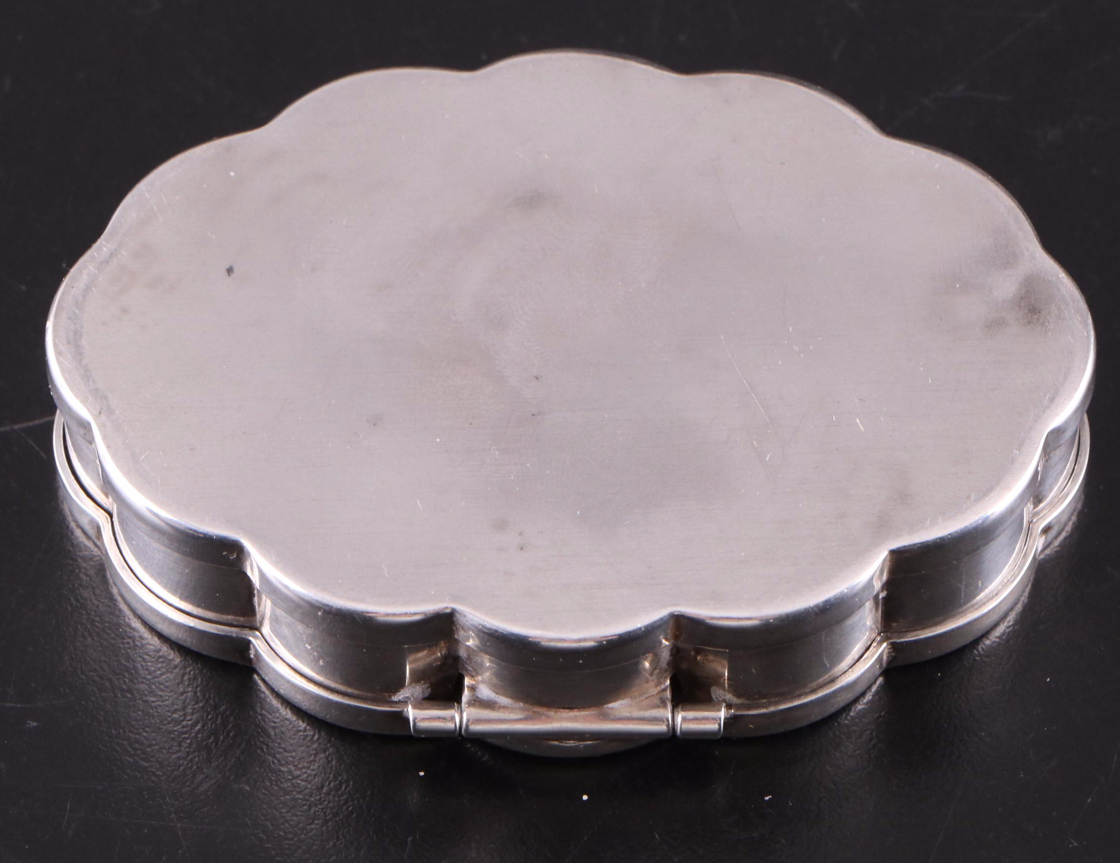 Volupté Sterling Silver Compact with Silver Plate Pill Boxes and Strawberry