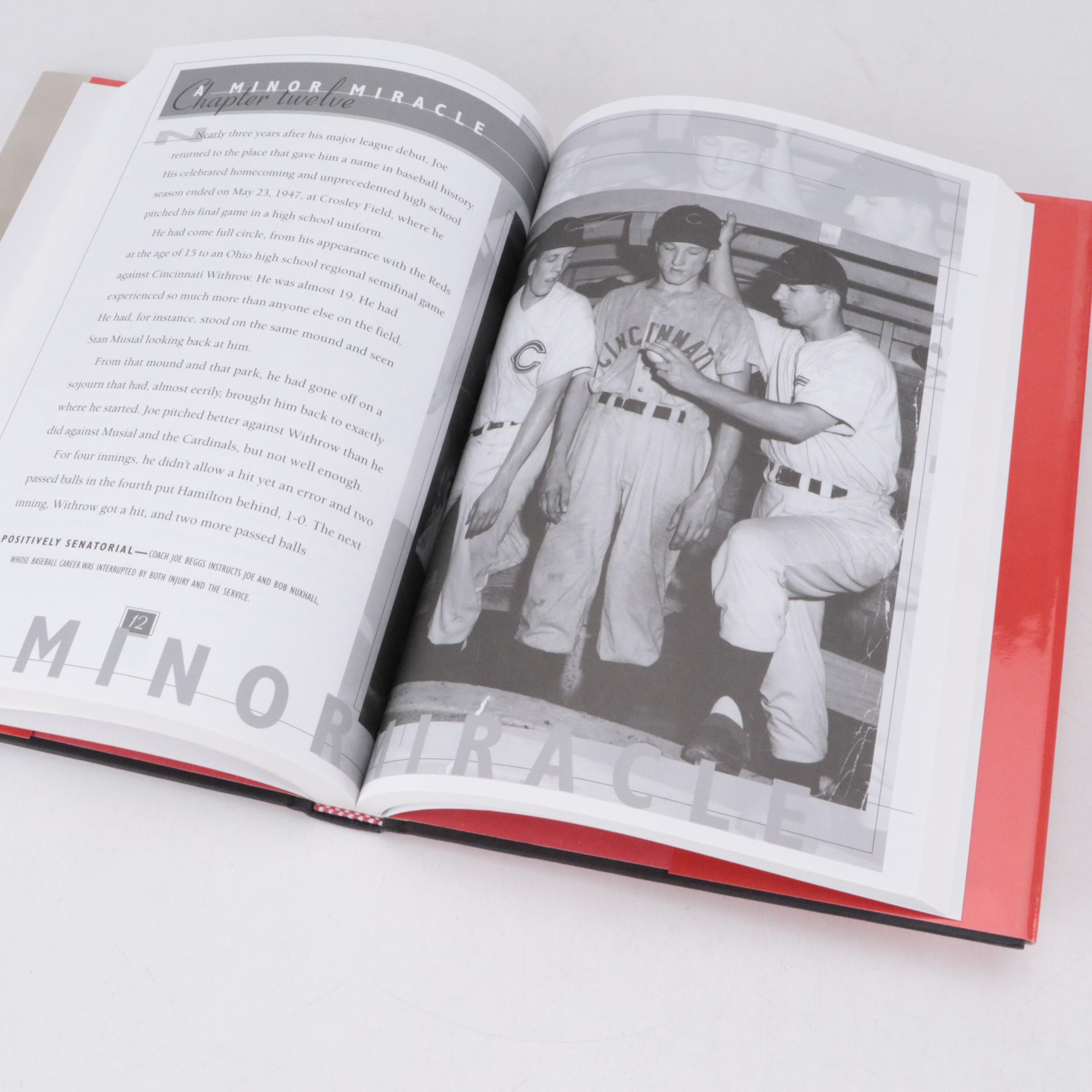 Joe Nuxhall and Greg Hoard Signed Book with 1970 Topps Johnny Bench Poster More