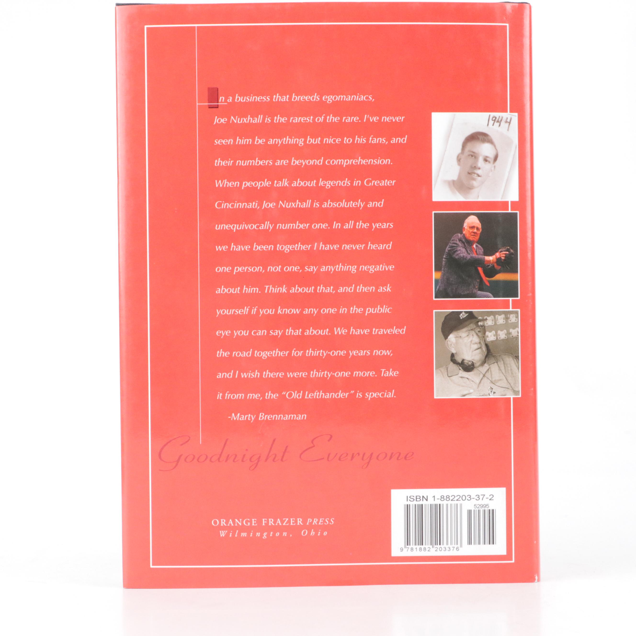 Joe Nuxhall and Greg Hoard Signed Book with 1970 Topps Johnny Bench Poster More