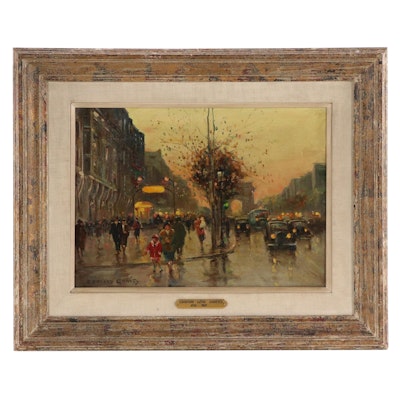 Edouard-Léon Cortès Parisian Cityscape Oil Painting