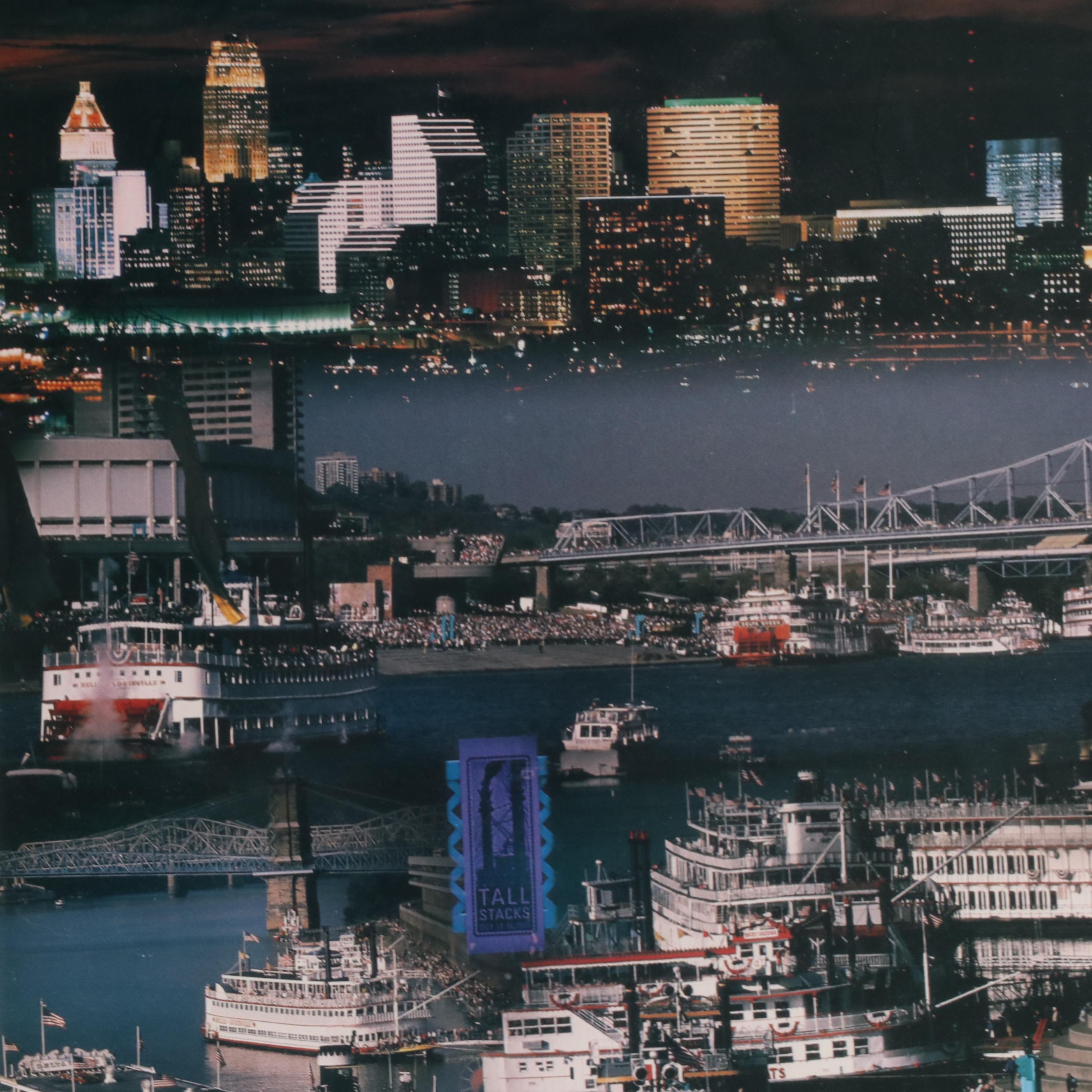 J. Miles Wolf Offset Lithograph of Tall Stacks Cincinnati, Late 20th Century