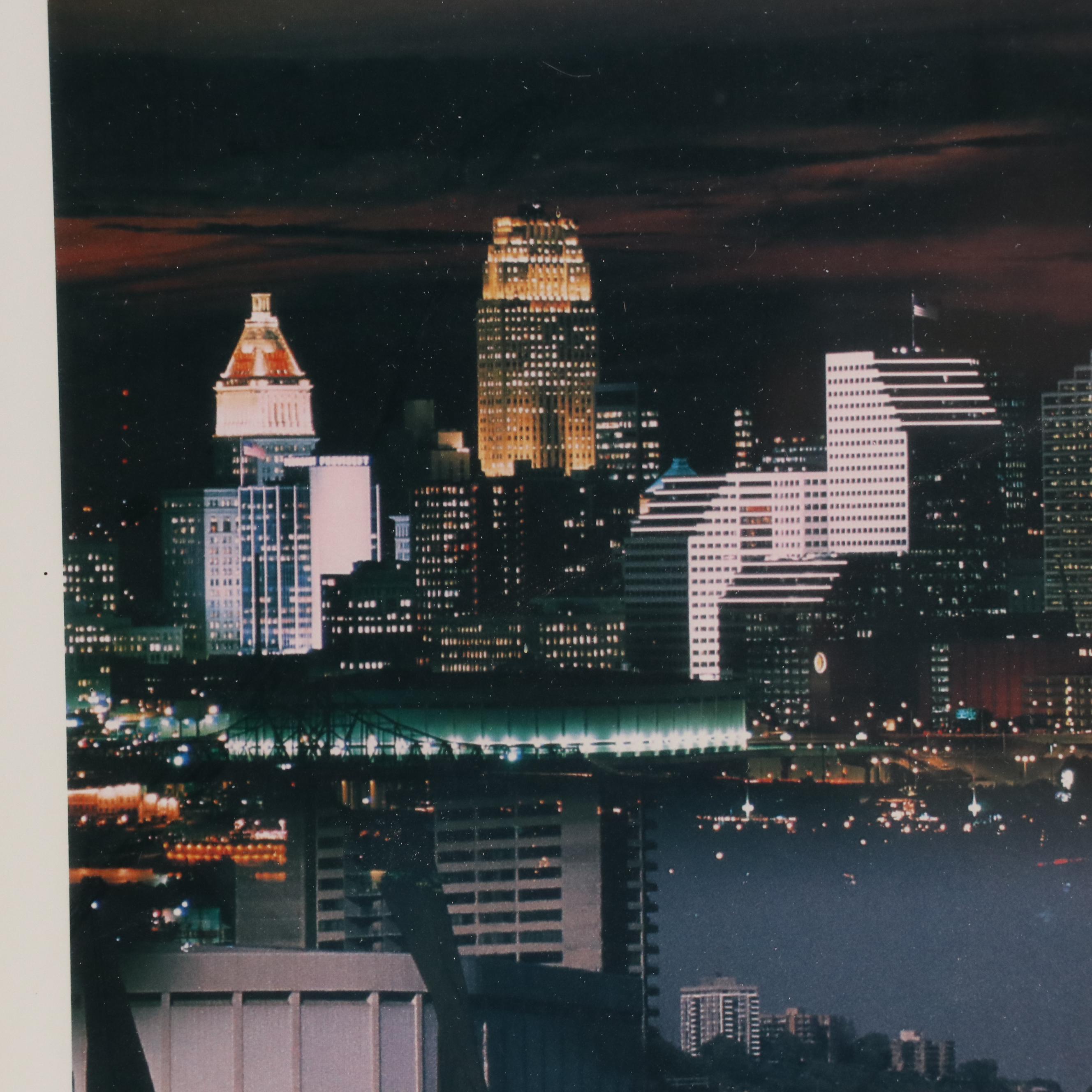 J. Miles Wolf Offset Lithograph of Tall Stacks Cincinnati, Late 20th Century