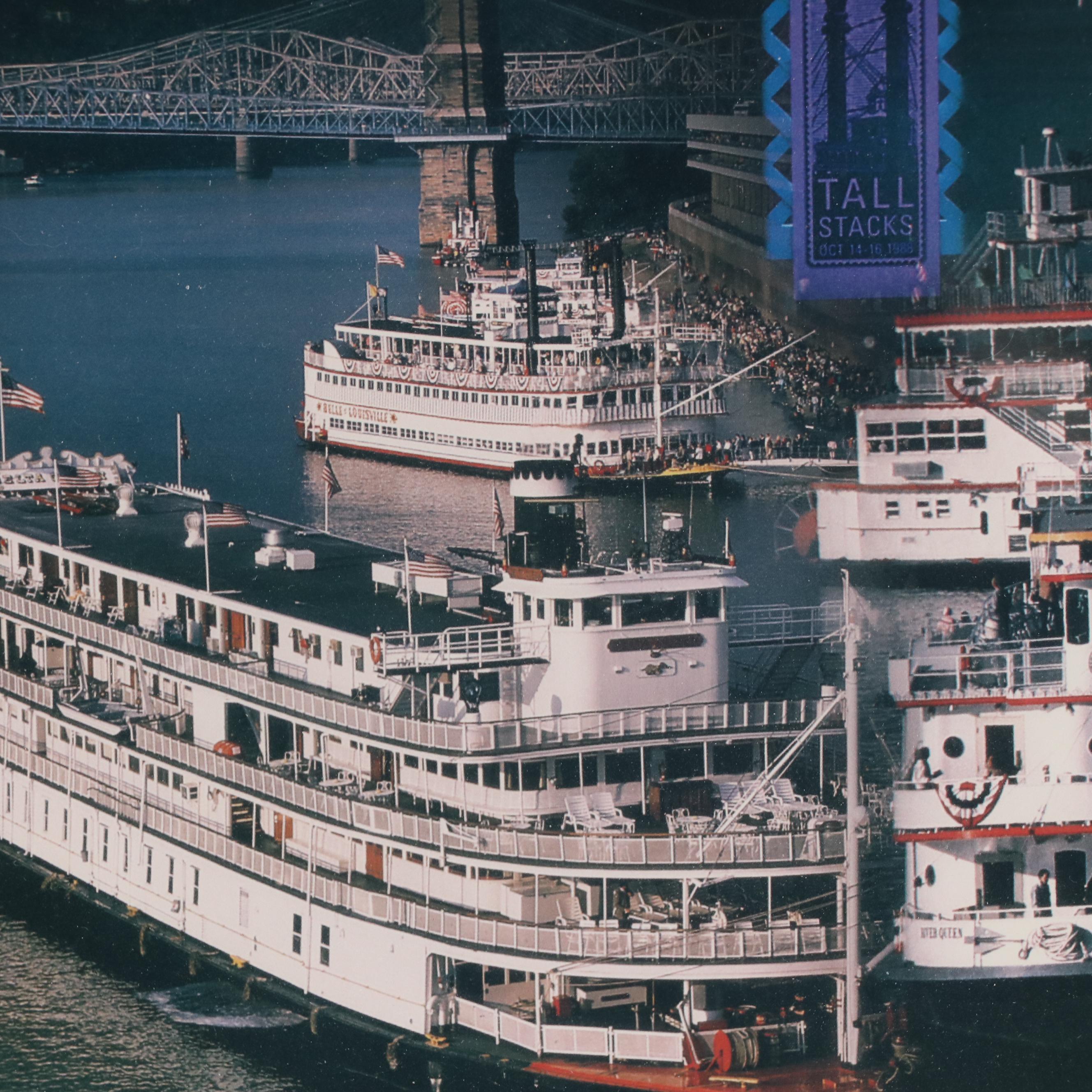 J. Miles Wolf Offset Lithograph of Tall Stacks Cincinnati, Late 20th Century