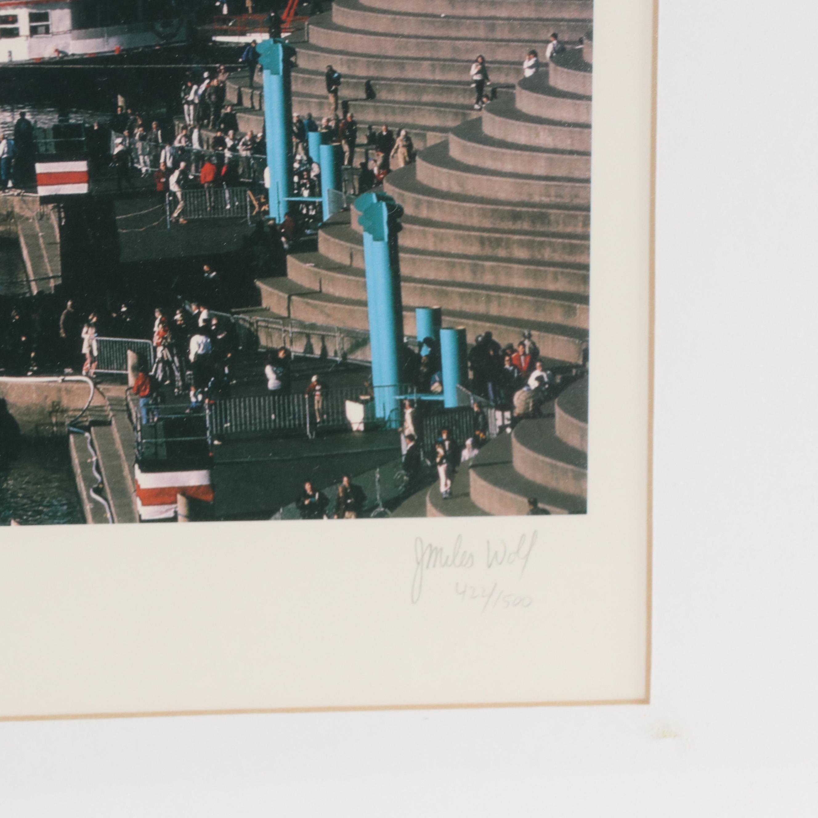 J. Miles Wolf Offset Lithograph of Tall Stacks Cincinnati, Late 20th Century