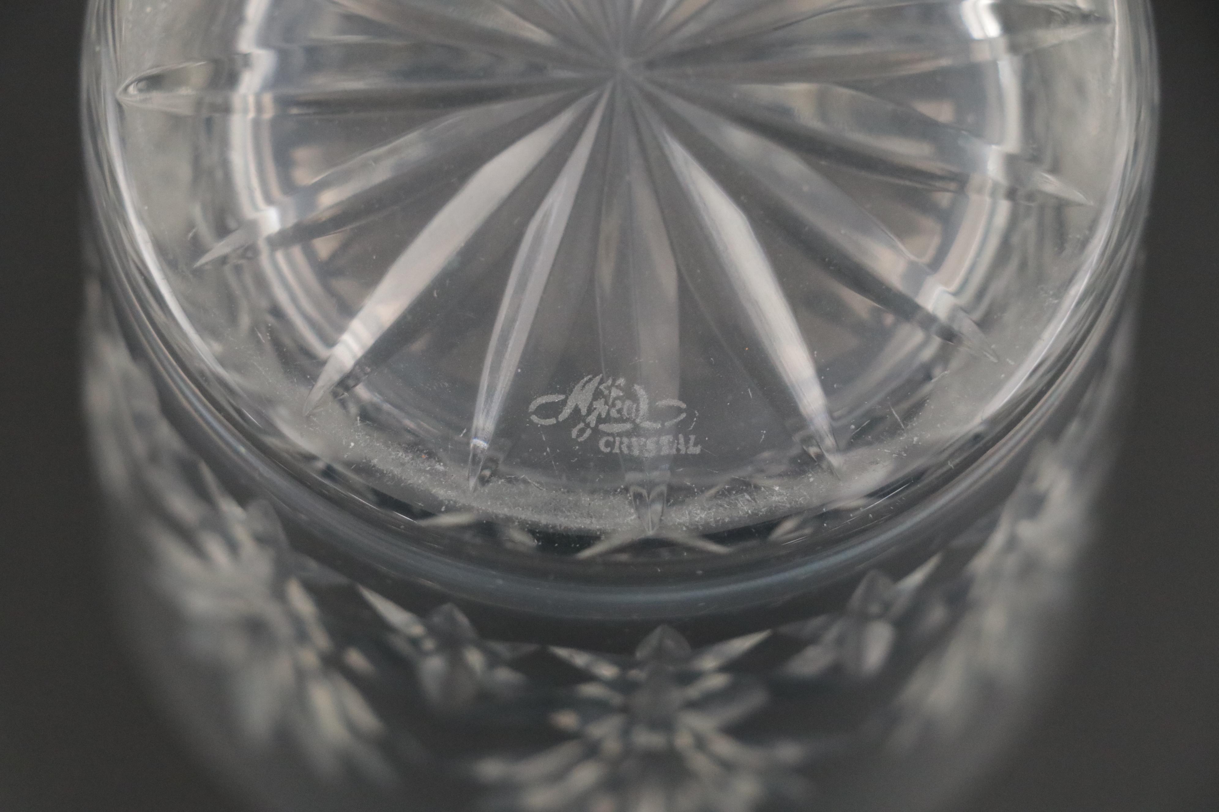 Ajka Crystal Old Fashioned Glasses with Waterford and Other Crystal Decanters