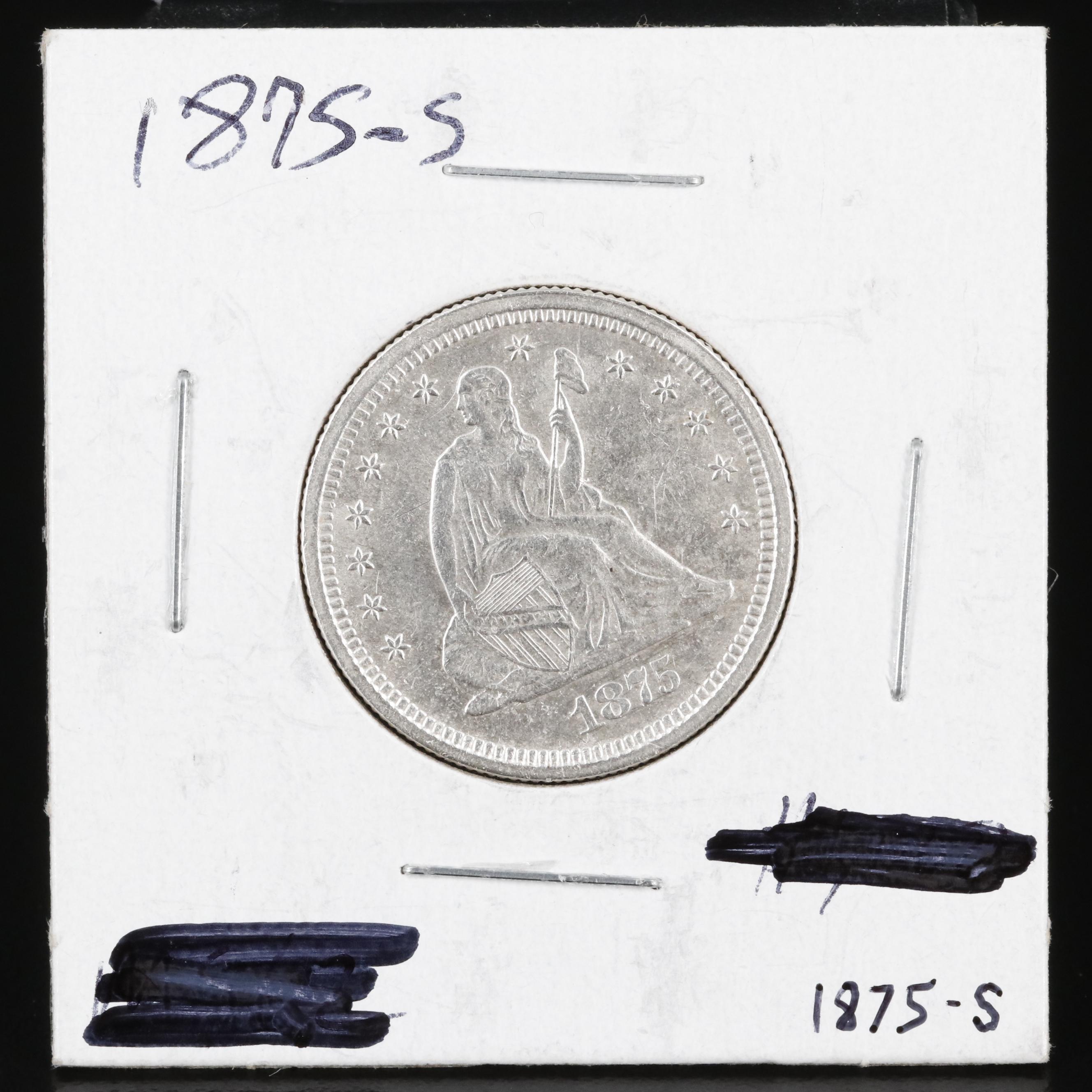 1875-S United States Silver Liberty Seated Quarter Dollar