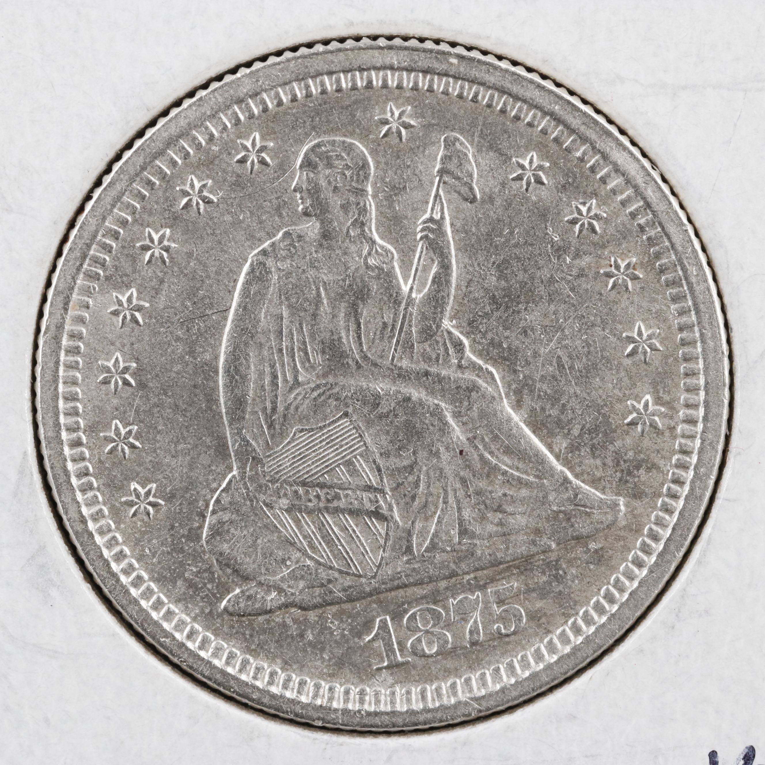 1875-S United States Silver Liberty Seated Quarter Dollar
