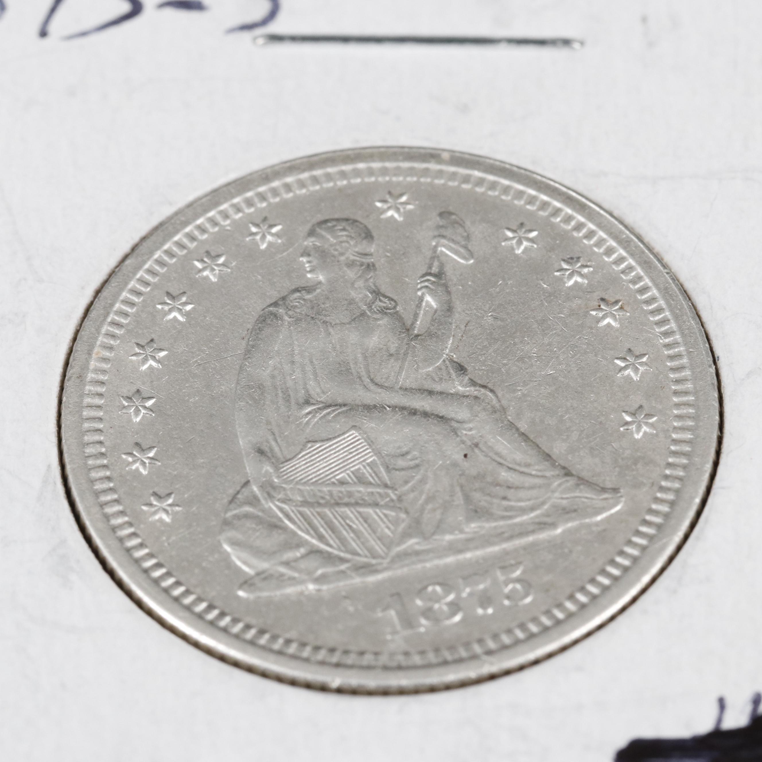 1875-S United States Silver Liberty Seated Quarter Dollar