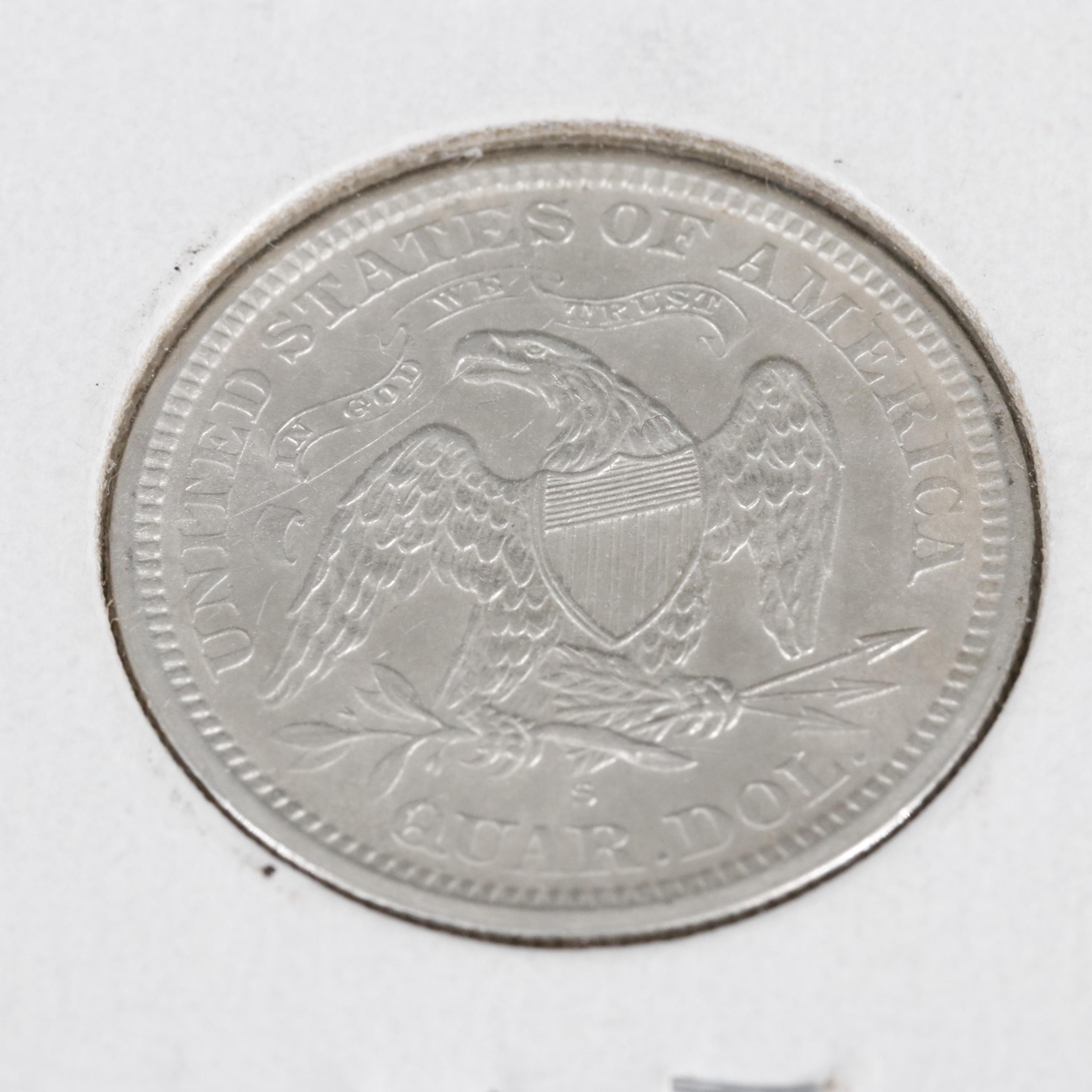 1875-S United States Silver Liberty Seated Quarter Dollar