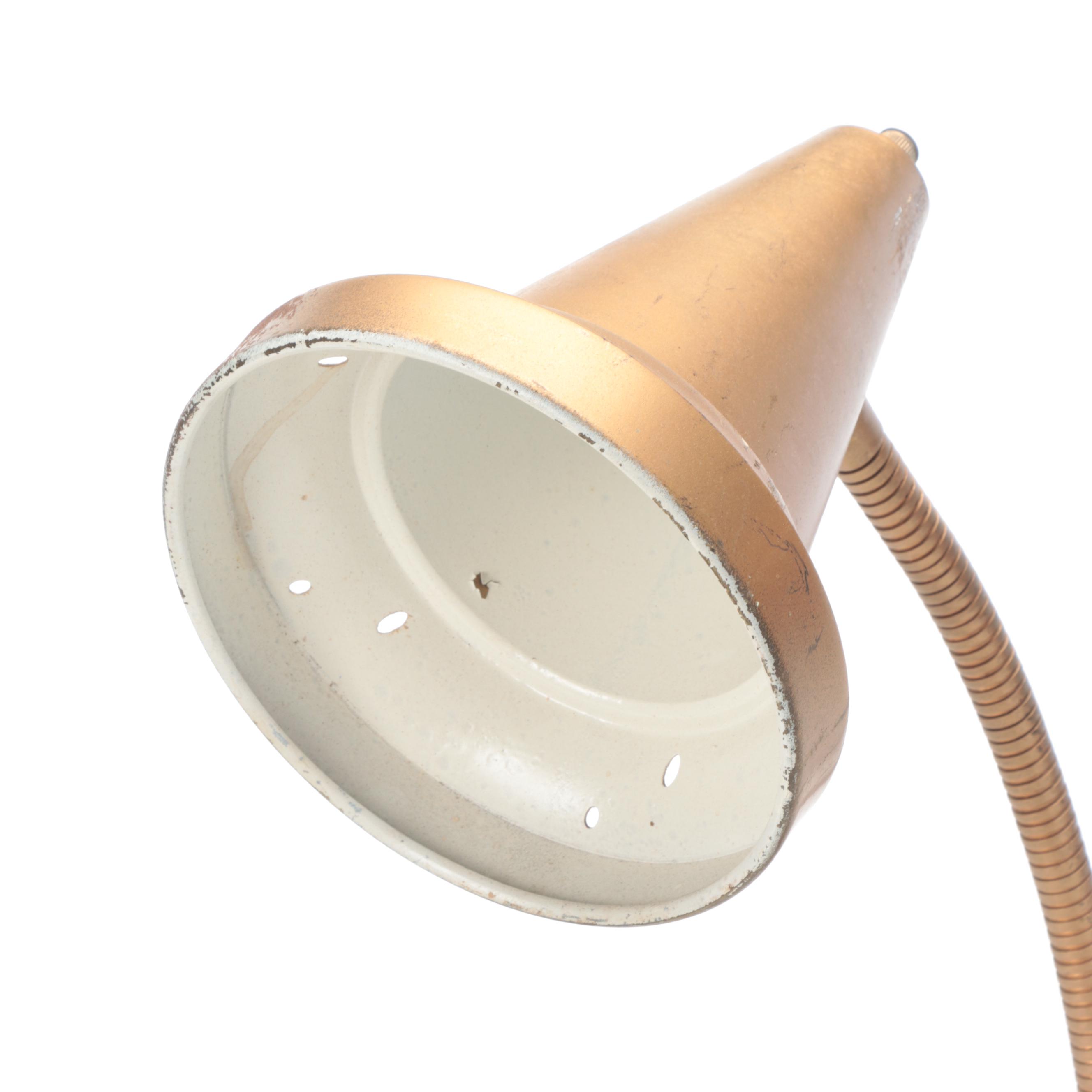 Retro Atomic Style Dual Arm Desk Lamp With Spotlight and Other Lamp, Mid-20th C