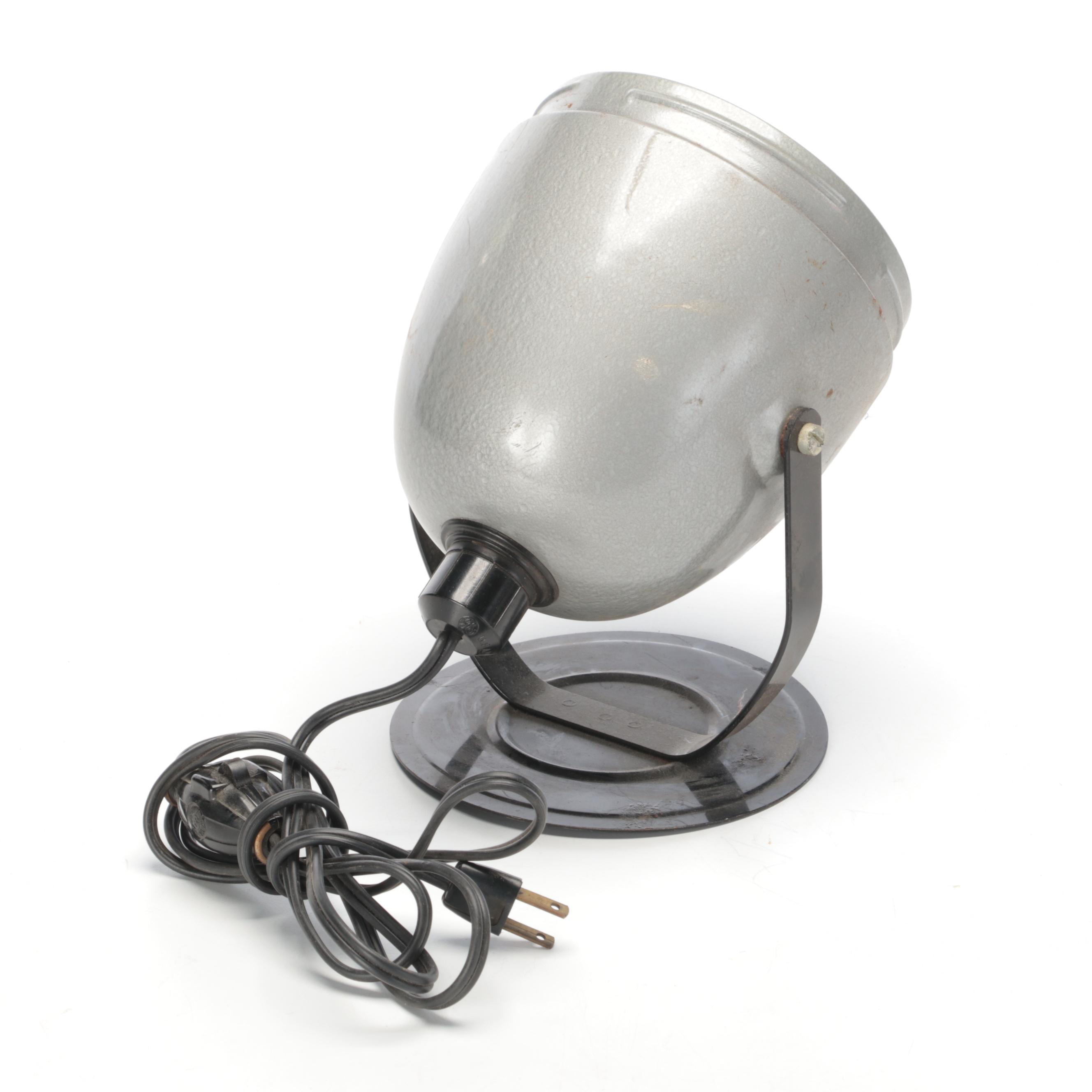 Retro Atomic Style Dual Arm Desk Lamp With Spotlight and Other Lamp, Mid-20th C